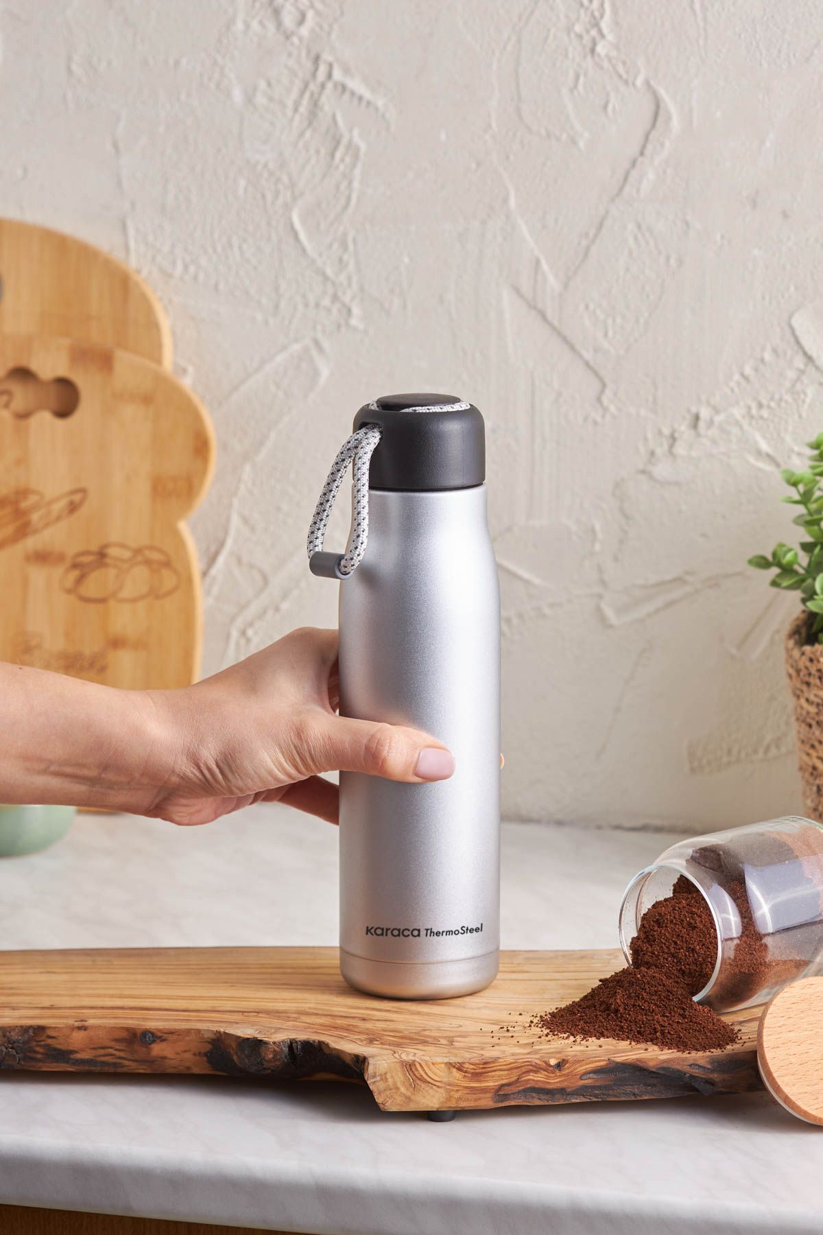 Karaca-500 ml Fashion Sport Steel Leak Proof Thermos - Silver 2