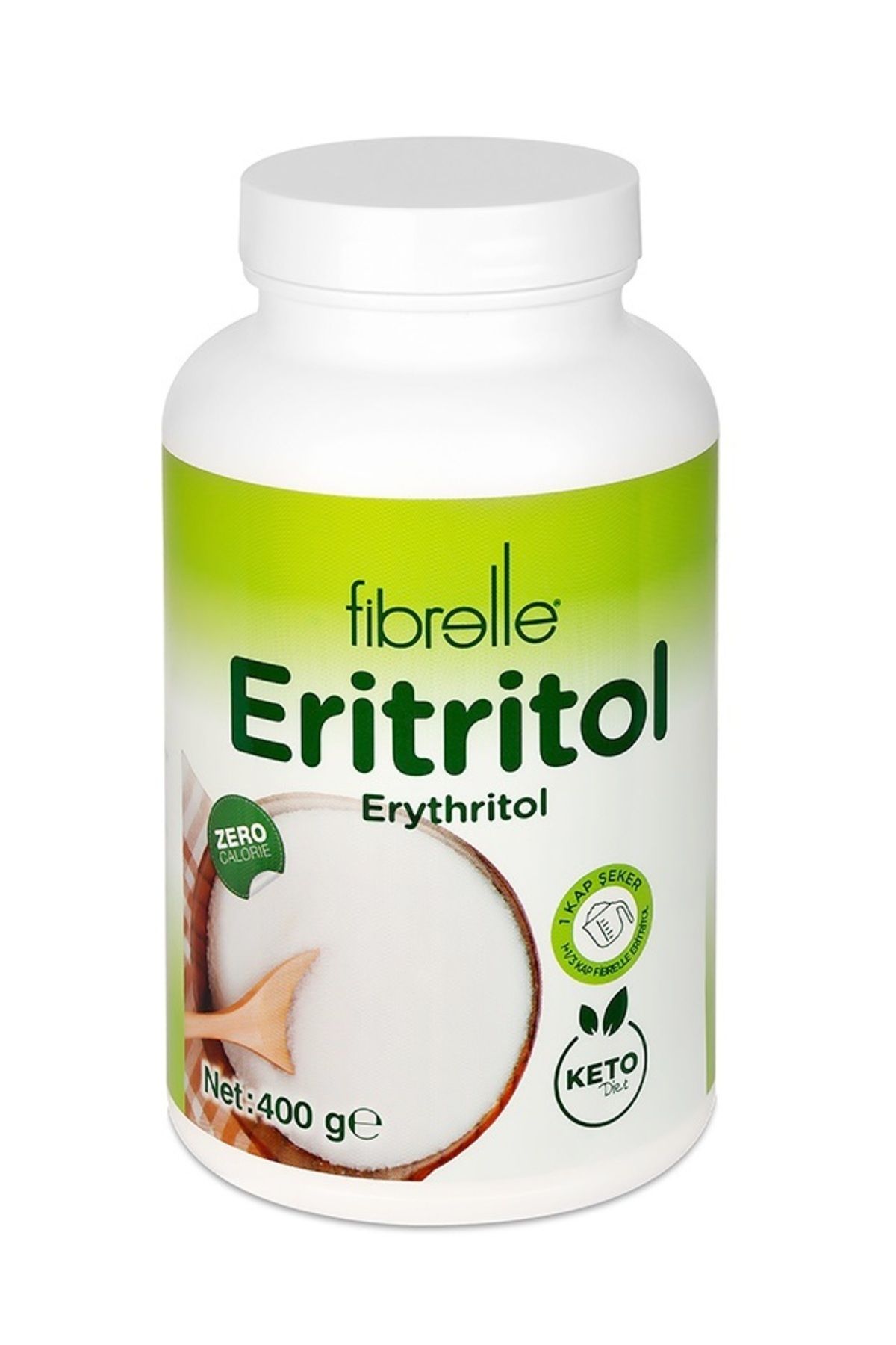 Fibrelle Eritritol 400 gr Sıfır Kalori Erythritol Keto Diyet Eritrol Eritrithol