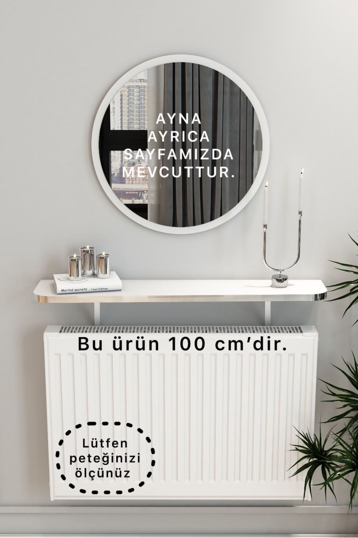 TALAŞTOZUM Beyaz Gümüş Pvc Petek Üstü Tak Çıkar, Uçan Raf & Dresuar Duvar Montajsız Oval Kesim 100 Cm