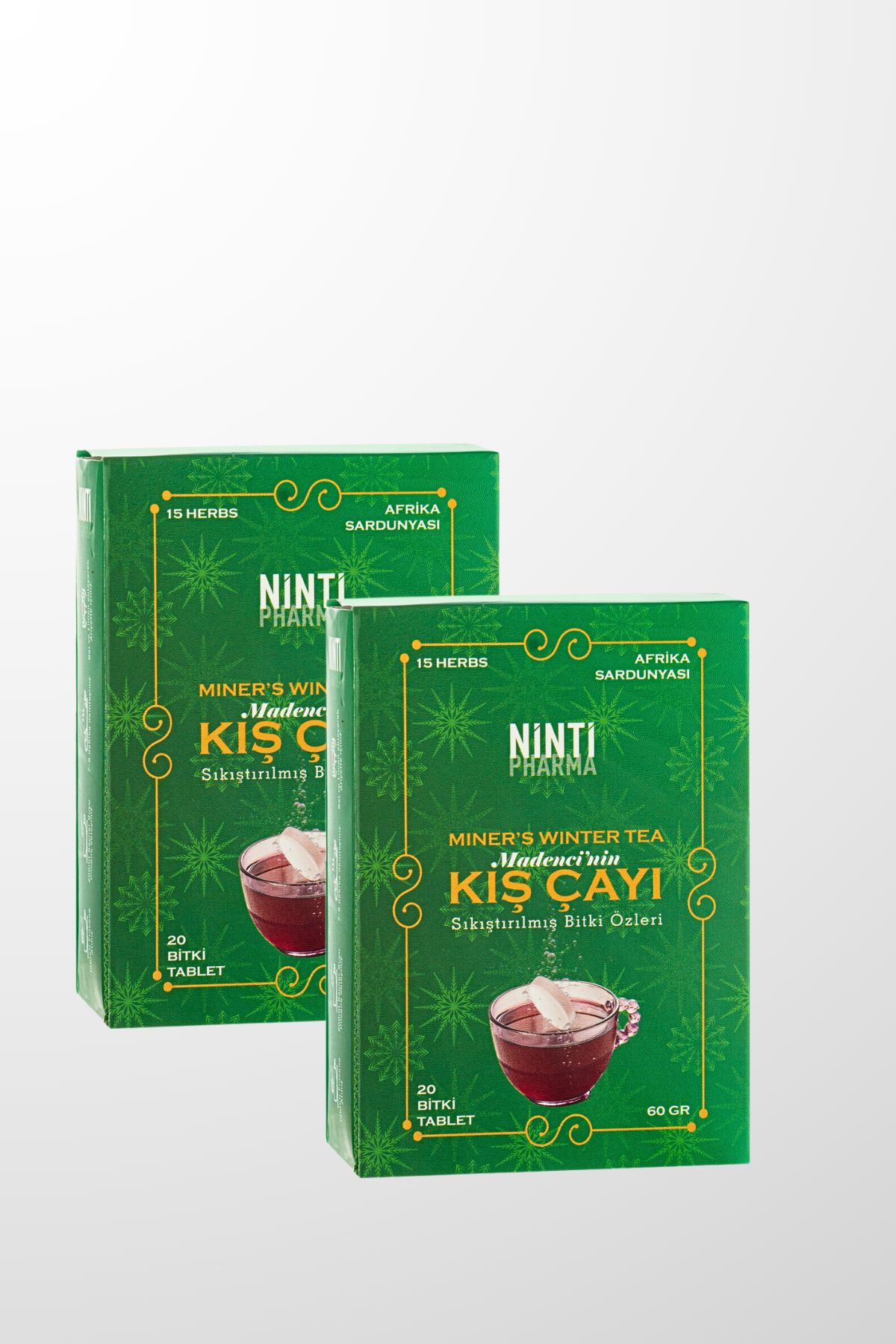 nintipharma İkili Fırsat Set Madencinin Kış Çayı, Zengin İçerikli C Vitaminli Atom Kış Çayı (2x20) Tableti