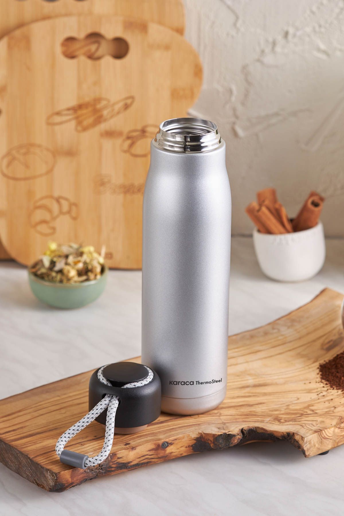 Karaca-500 ml Fashion Sport Steel Leak Proof Thermos - Silver 3