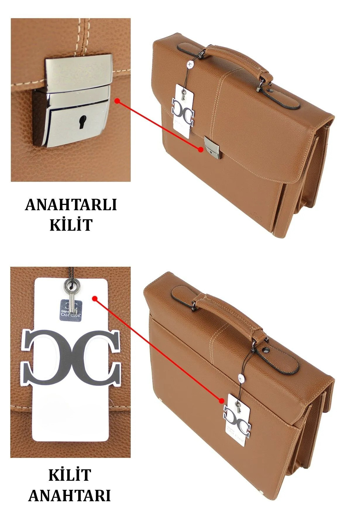 MESCHAIN  Erkek Omuz Çantası A4 Ve Dosya Uyumlu Kilit Mekanizmalı 15,6 Inç Laptop Bölmeli - Görsel 6