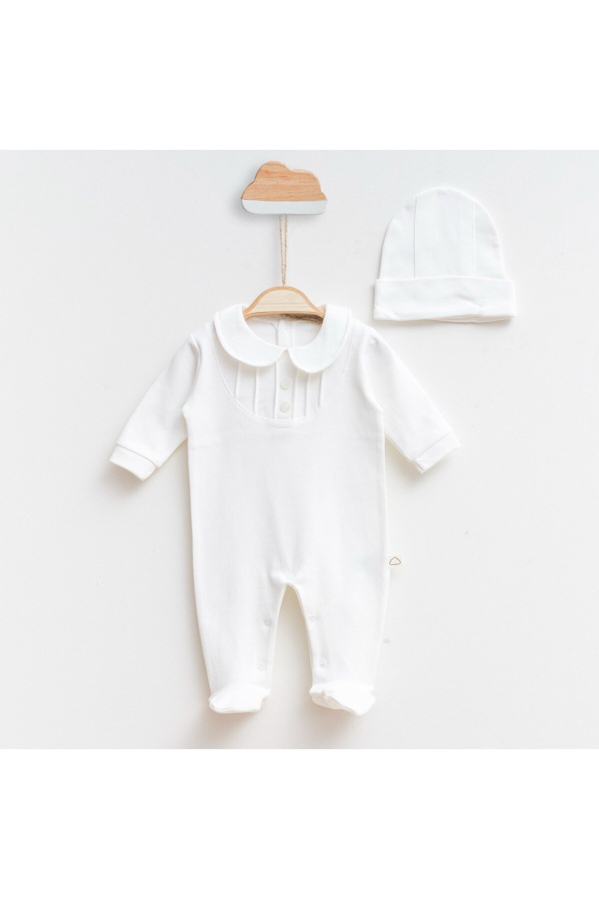 Minimus Yenidoğan Erkek Bebek Hastane Çıkışı Nervürlü Düğme Detaylı Tulum Takım Pamuklu Bebek Mevlüt Takımı fotoğrafı 3 (önizleme)