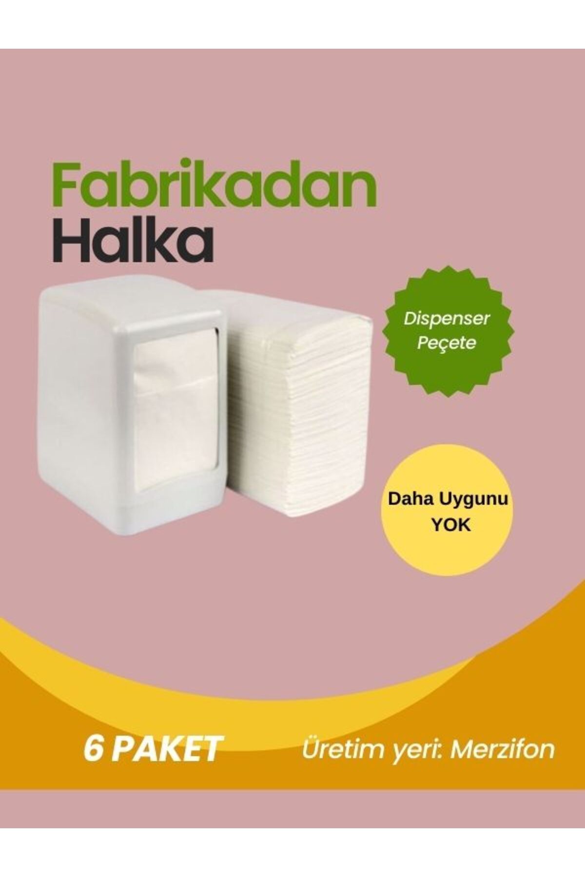 RENGARENG Masa Üstü Dispenser Peçete 100'lü 6 Paket (600 Adet)