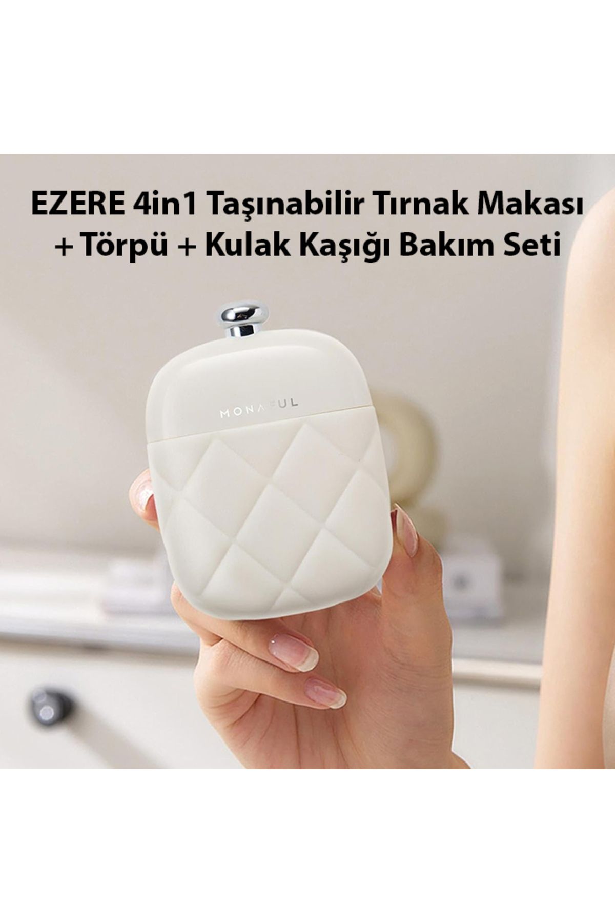 EZERE 4in1 Tasinabilir Tirnak Makasi + Törpü + Kulak Kasigi Bakim Seti KREM