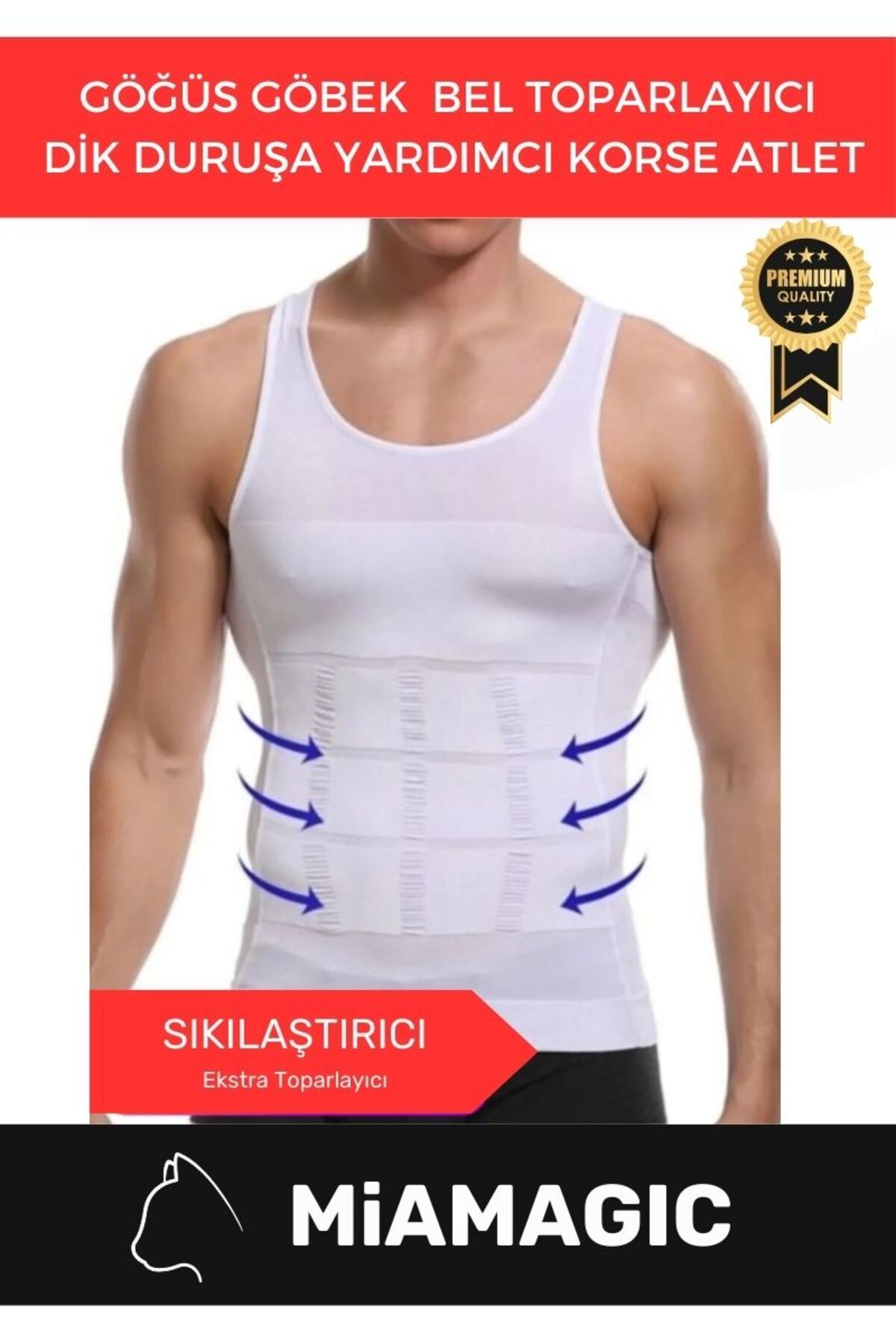 AboutThePerfect Dik duruş ve bel şekillendirme sağlayan erkek korse, rahat ve hafif tasarım