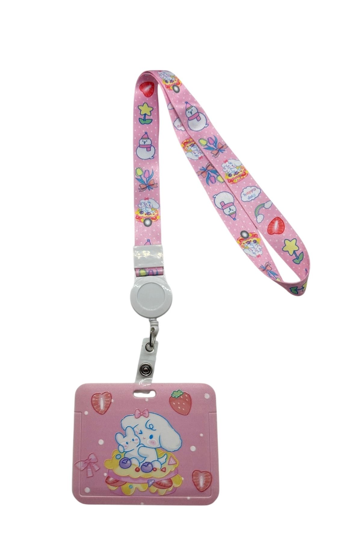 Sağlıkçı Shopping Hello Kitty Cinnamoroll 3 Boyun Askı İpi Yoyo Yaka Kartı Koruyucu Kart Kabı 3’ü 1 Arada Vip Set