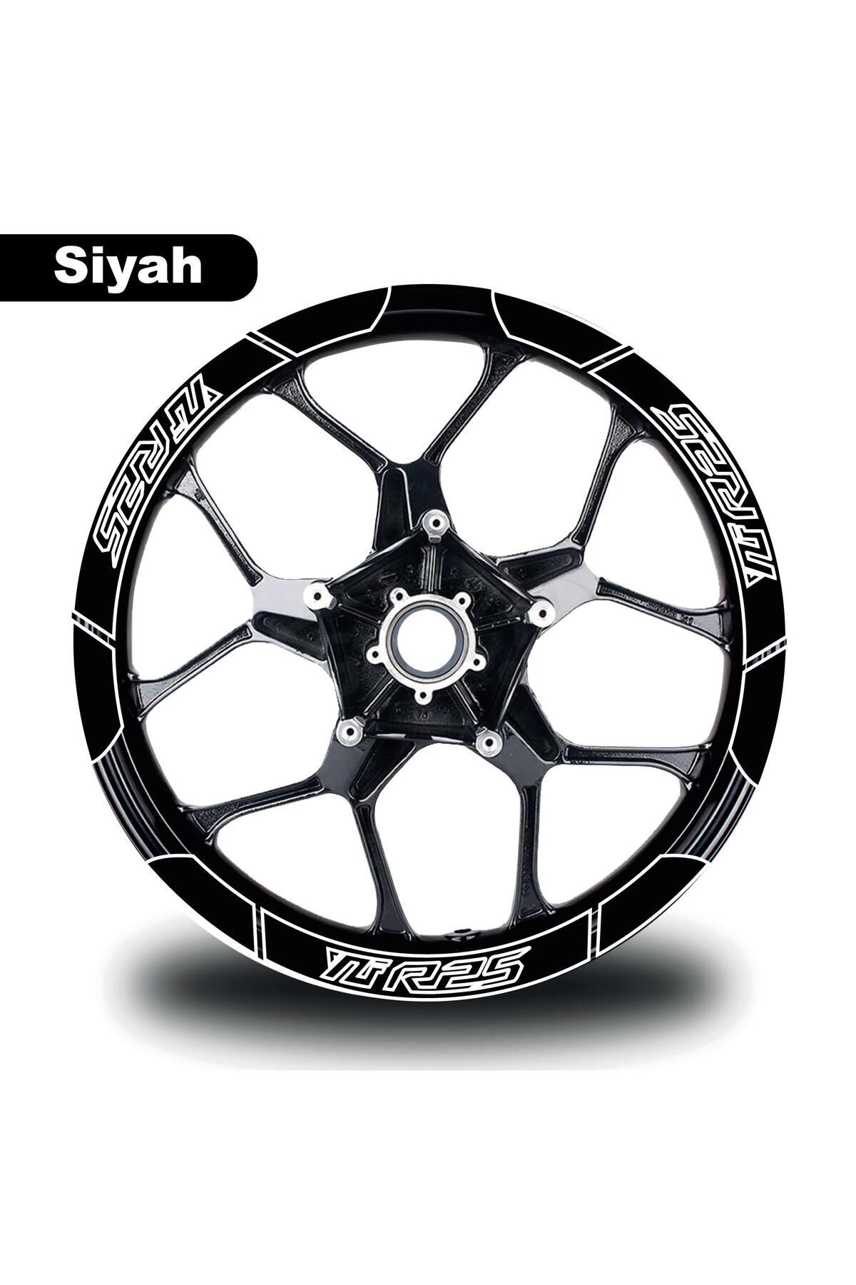 Hulyomer Hub Siyah Yamaha YZF R25 Geniş Jant Sticker Etiket Modeli