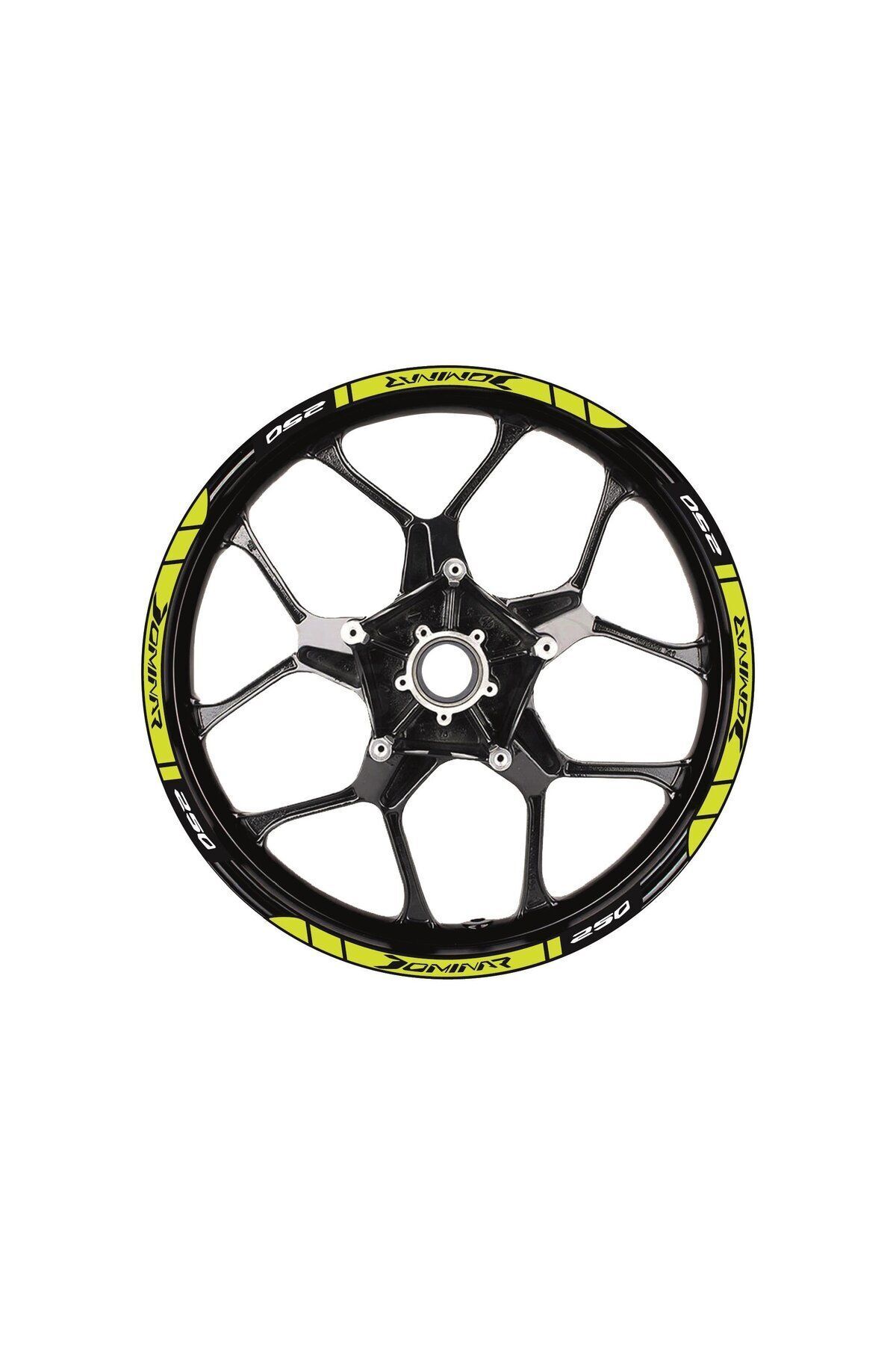 habune Bajaj Dominar 250 Baskılı Jant Dışı Şerit Motosiklet Sticker Modeli Sarı