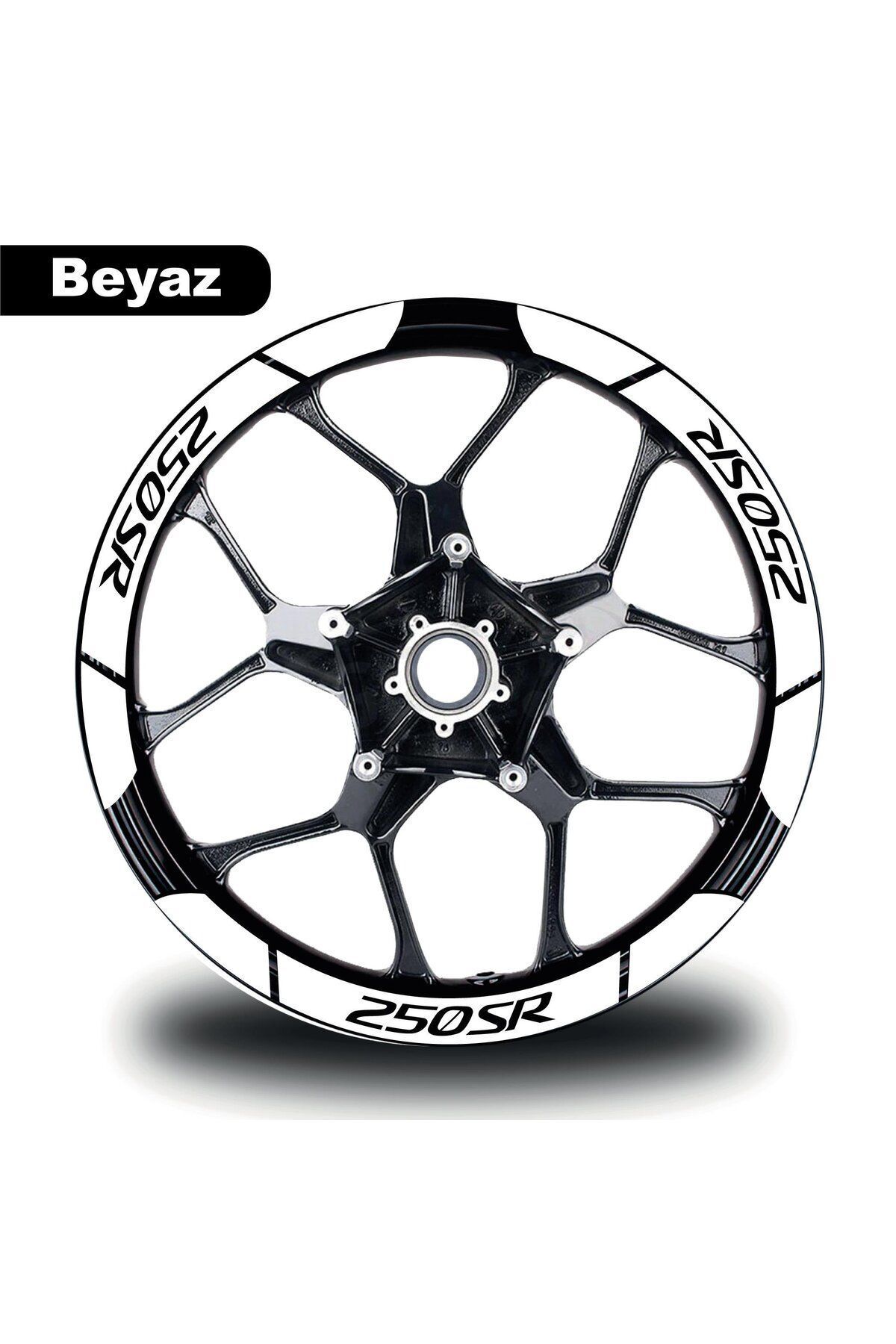 Kendorf Beyaz CF MOTO 250 SR Geniş Jant Sticker Etiket Modeli