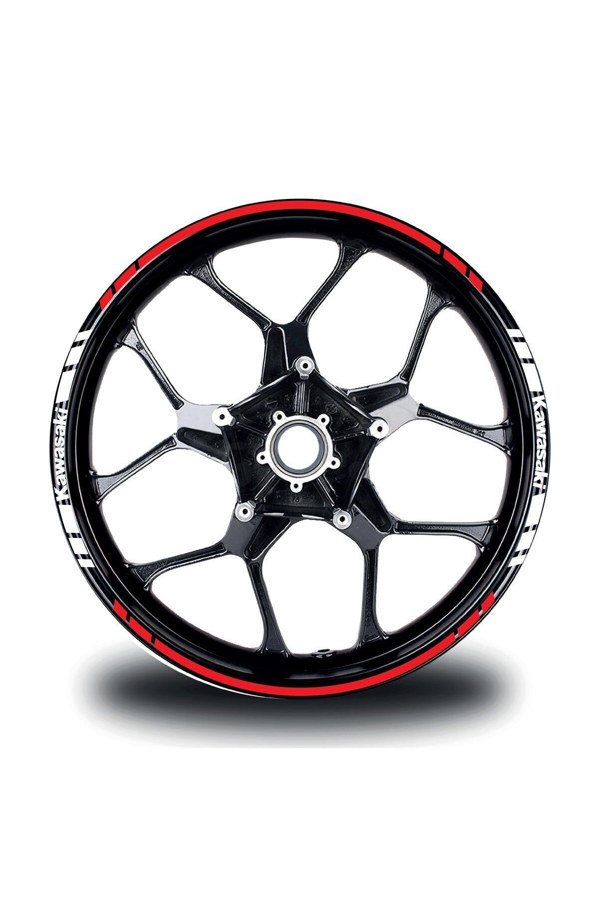 Lunvo Kawasakı Yazılı Kısa Yazısız Uzun Dış Şerit 16'lı Çift Renk Jant Sticker Modeli