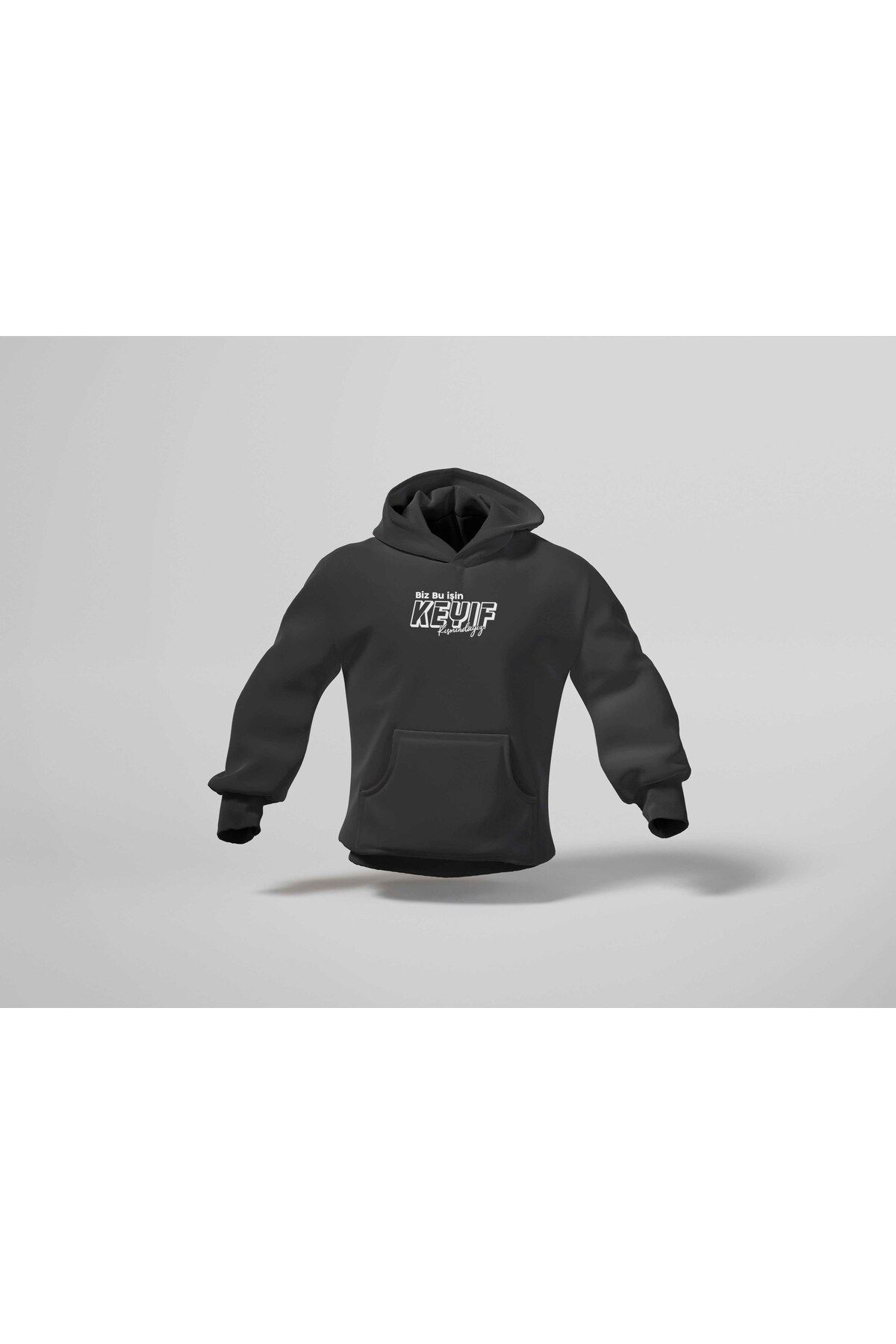 BERİLDEN Biz Bu İşin Keyif Kısmındayız Komik Yazılı Baskılı Oversize Hoodie Sweatshirt Unisex