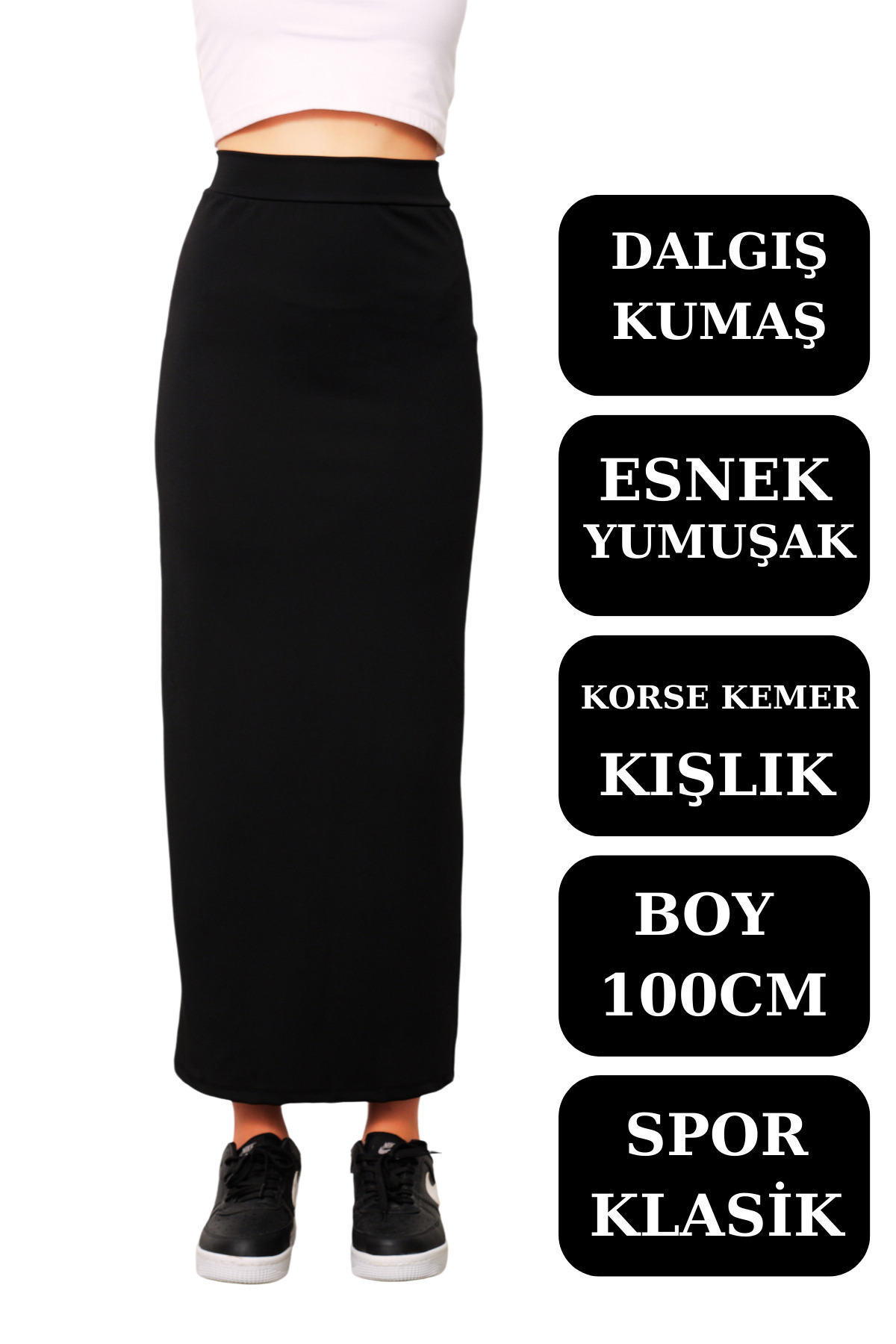 Long Sports Pencil Skirt Submersible Fabric Flexible Skirt Maxi Length 100cm