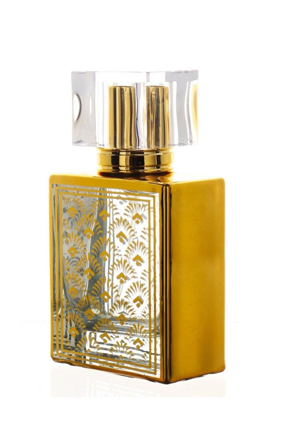 Hyd Hediyelik Doldurulabilir Cam Parfüm Şişesi 50 ml Gold Desenli