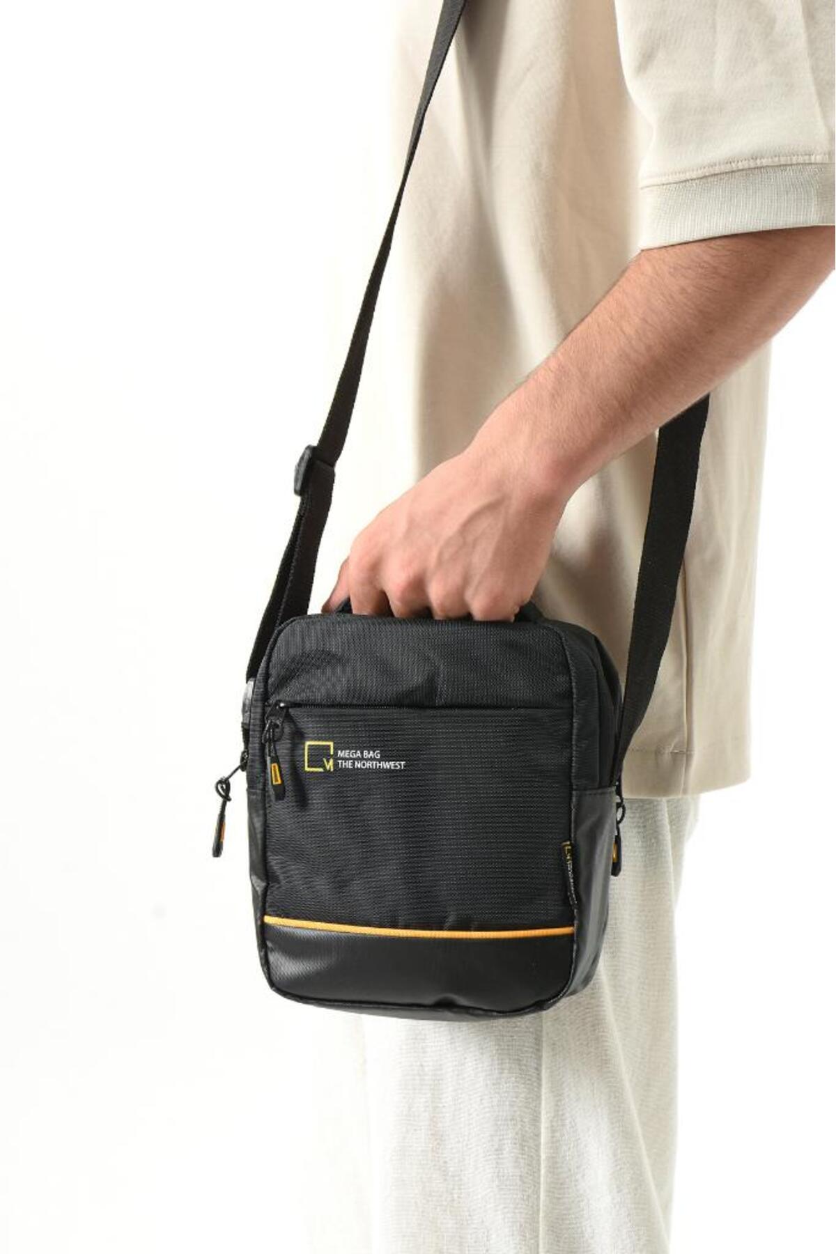 Baginn Erkek Omuz Çantası Elde Tutma 23*14 Cm Çapraz Askılı Postacı Çantası Mega Çanta Paraşüt Kumaş görsel 2