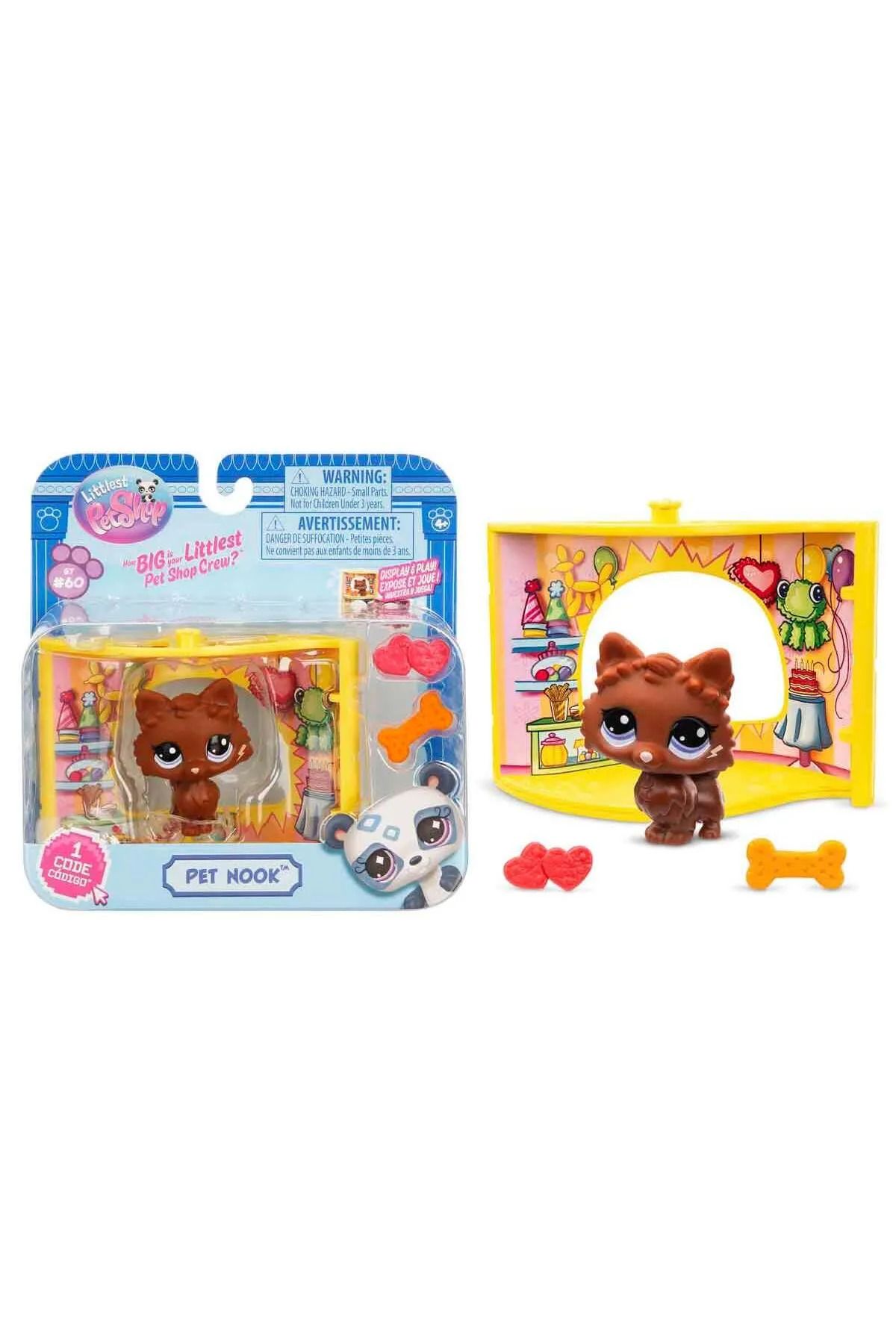 Sunman Littlest Pet Shop Minişler Figür Set Pet Nook G7#60 Kedi Kahverengi 00594