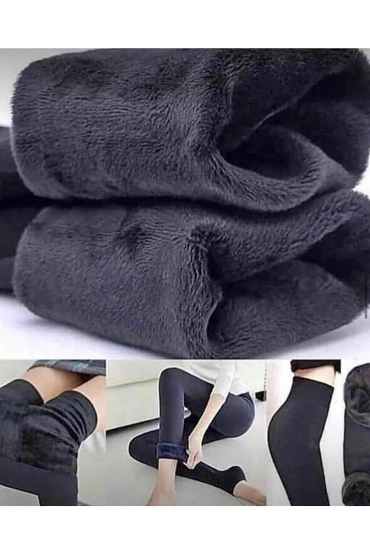 SAUNA SUIT Kışlık Sıcak Tutan Içi Peluşlu Esnek Ve Yumuşak Siyah Termal Tayt Içlik görsel 3