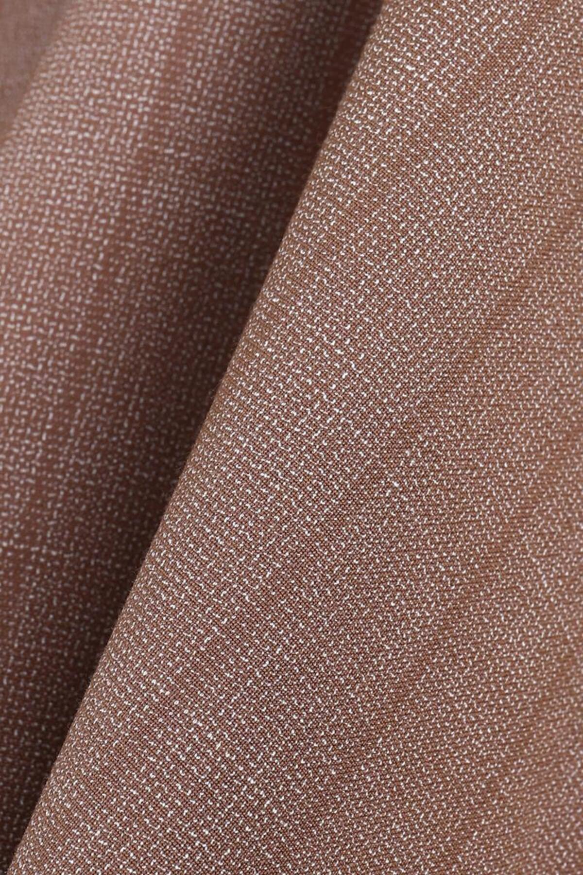 Kırlangıç Yaka İki Düğmeli Erkek Takım Elbise-KAX1370S — قهوه‌ای KBG-KAX1370S — تصویر 7 از 8