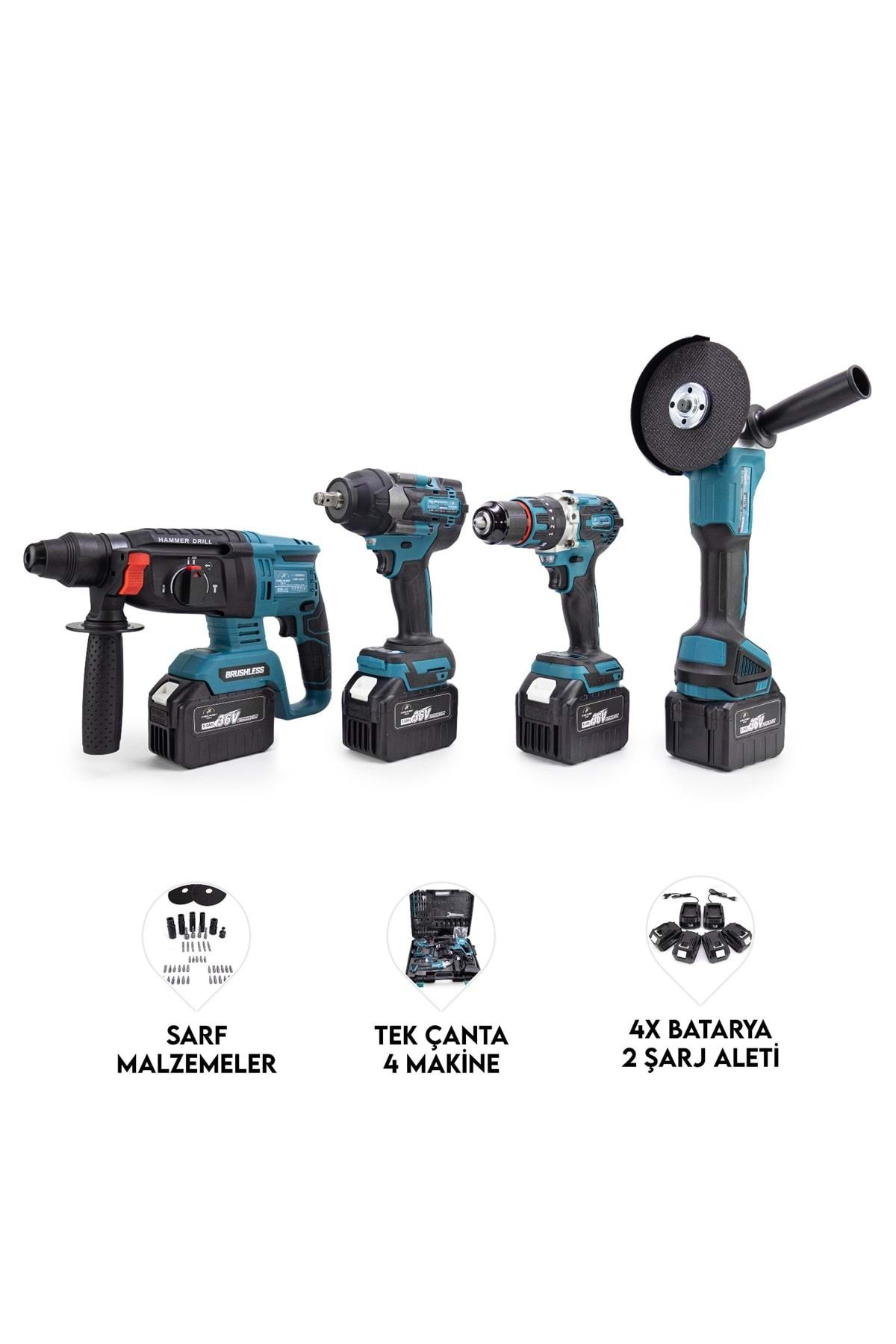 CHELİKBEİ CHELİKBEİ DÖRTLÜ SET MK800(13mm Ç.Mandren+S.Sıkma+Ş.Spral+Ş.Hilti)