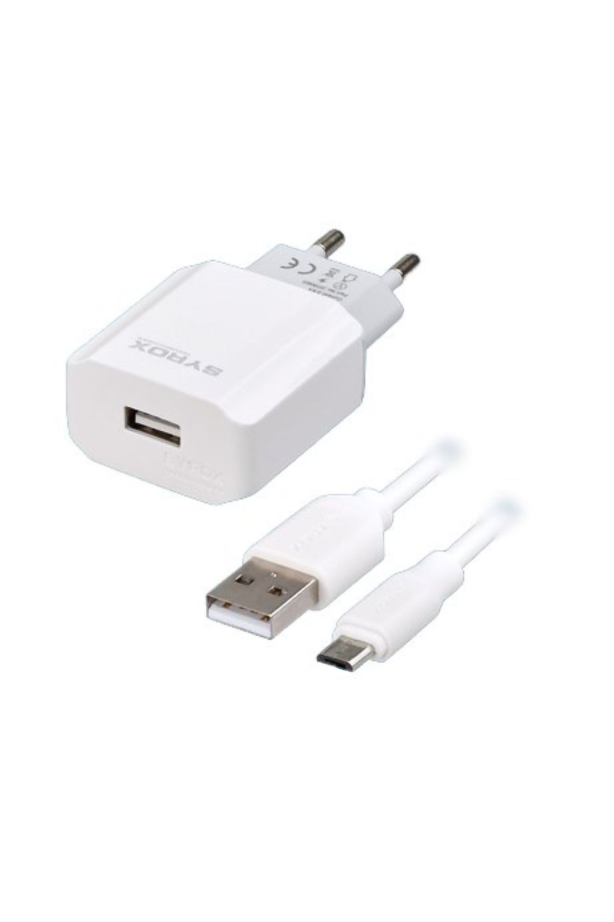 Syrox J47 Micro Usb Kablolu Hızlı Şarj Aleti Set 2.6a Beyaz