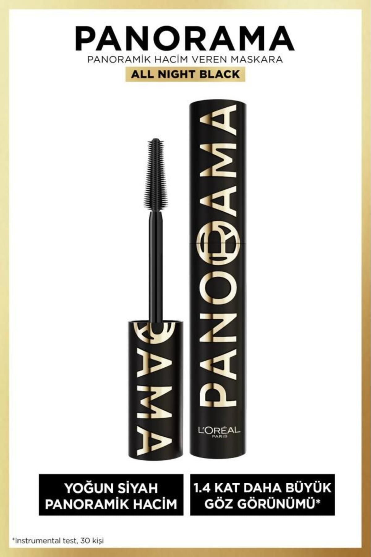 L'Oreal Paris Panorama Hacim Veren Maskara All Night Black - Siyah