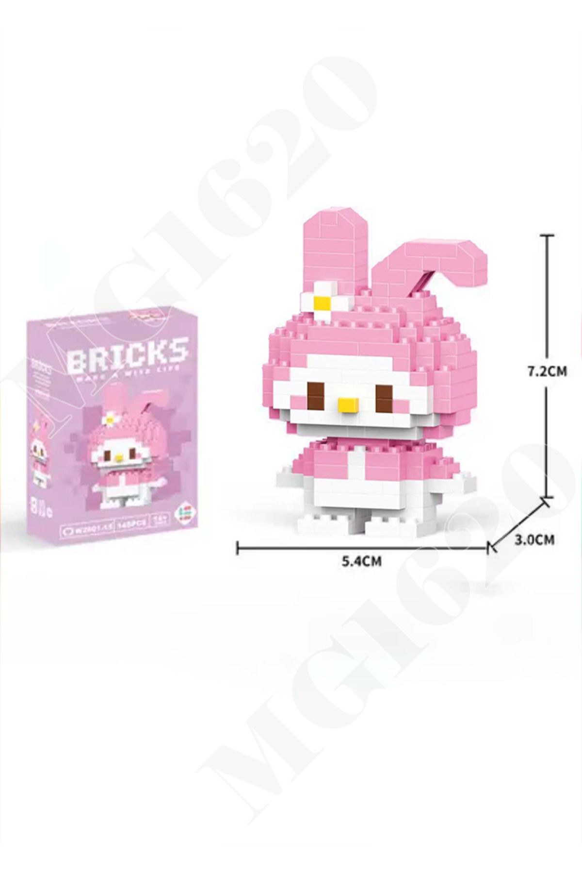 Bricks-Sanrio My Melody Bricks - 3D Patterned Character Figure Puzzle Puzzle Toy 2