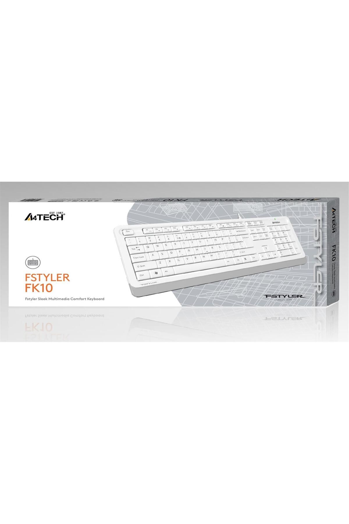 Vobotek Teknoloji A4 Tech Fk10 Q Usb Fsytyler Beyaz Tr Fn-Mmedya Klavye