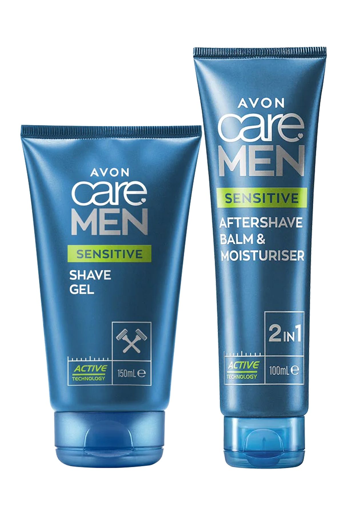 AVON Care Men Sensitive Tıraş Jeli ve Sonrası Balmı ve Nemlendiricisi Paketi