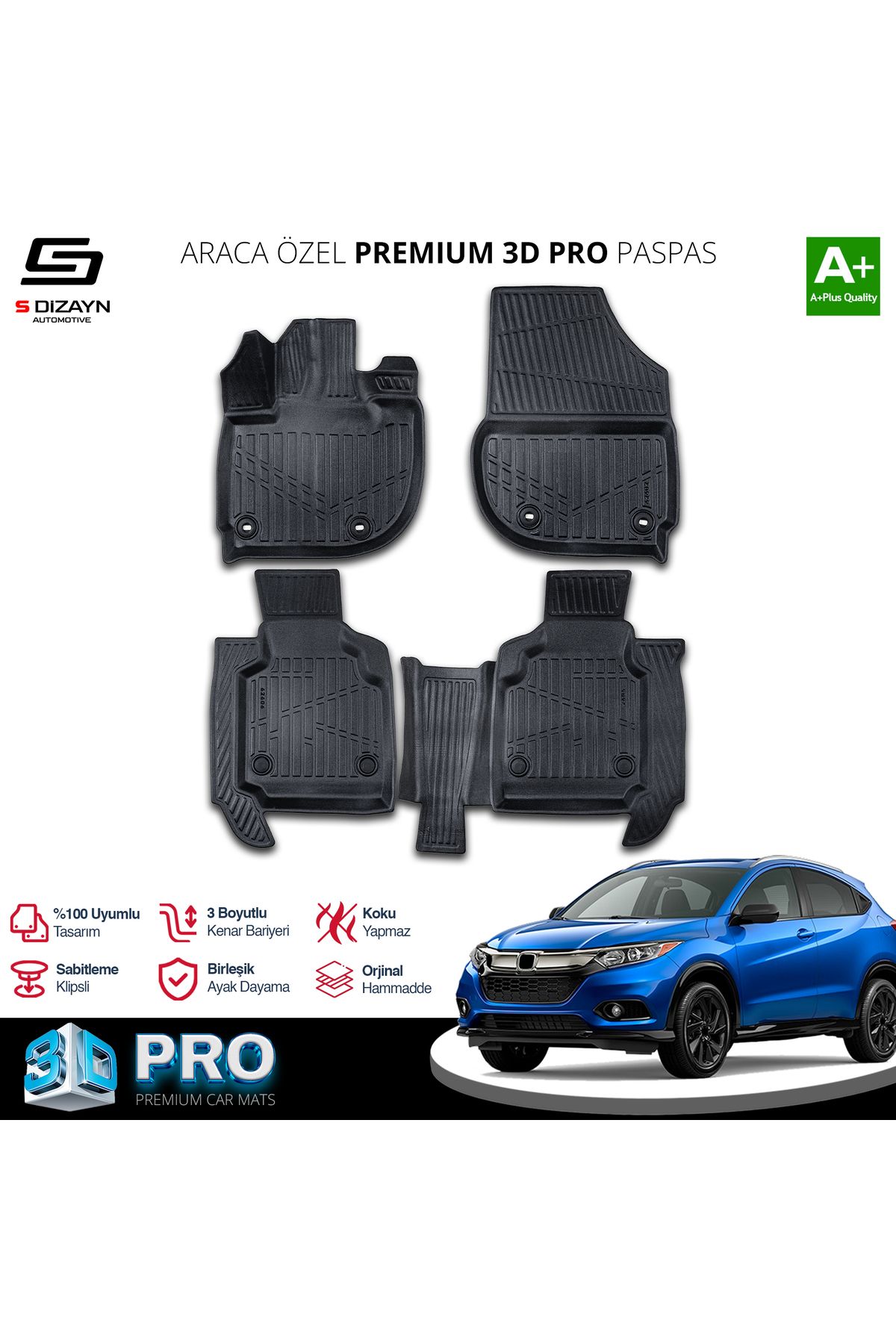 TREND Meka Part Honda HR-V 3D Pro Havuzlu Paspas 2021 Üzeri A+ Kalite