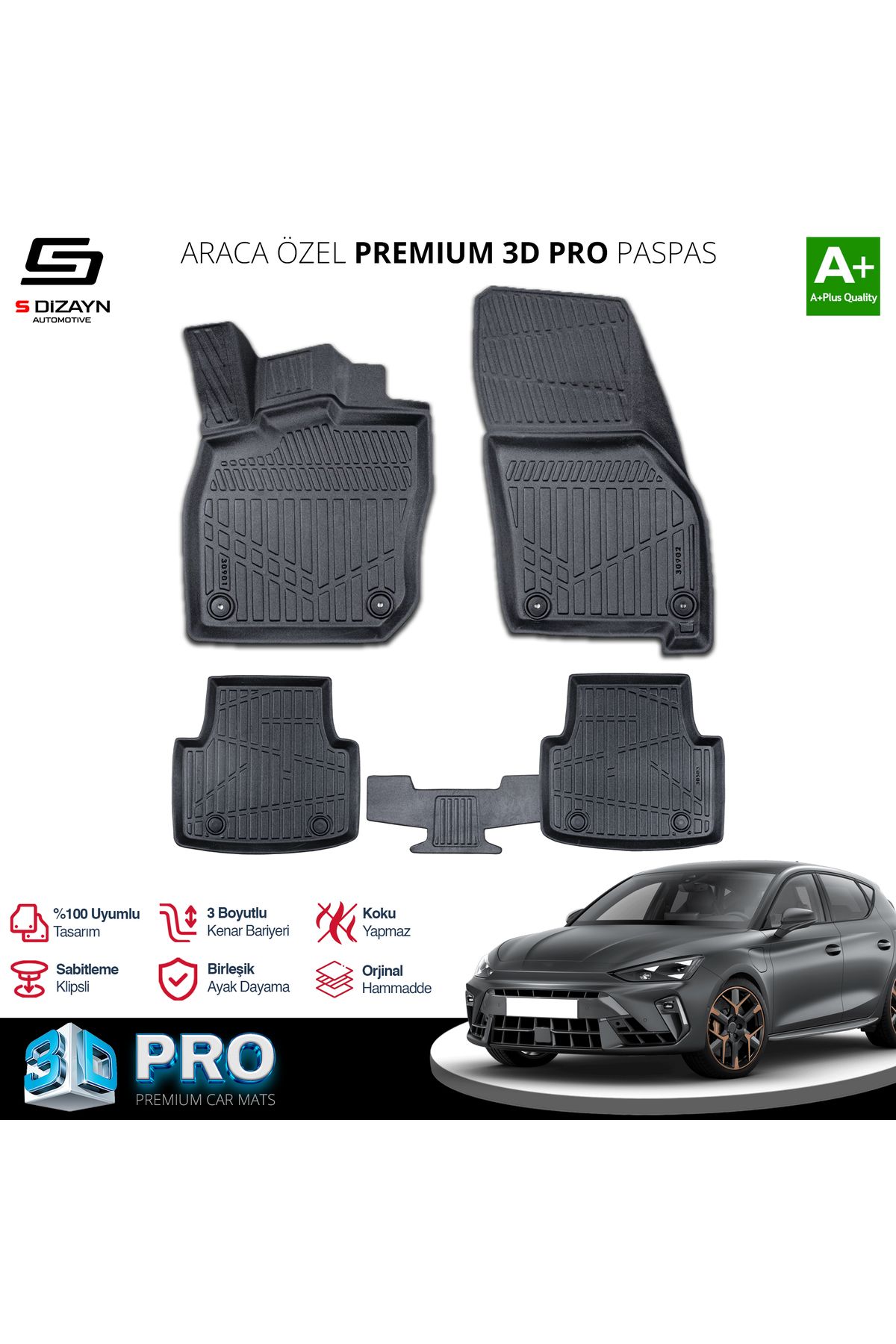 TREND Meka Part Cupra Leon 3D Pro Havuzlu Paspas 2023 Üzeri A+ Kalite