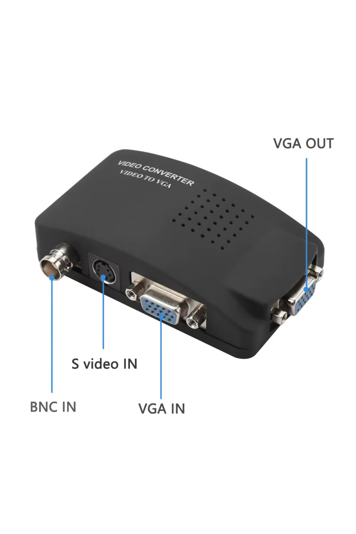 S-video Bnc'den VGA Dönüştürücü Adaptör Dijital Switcher PC TV Kamera DVD DVR Çevirici Dönüştürücü