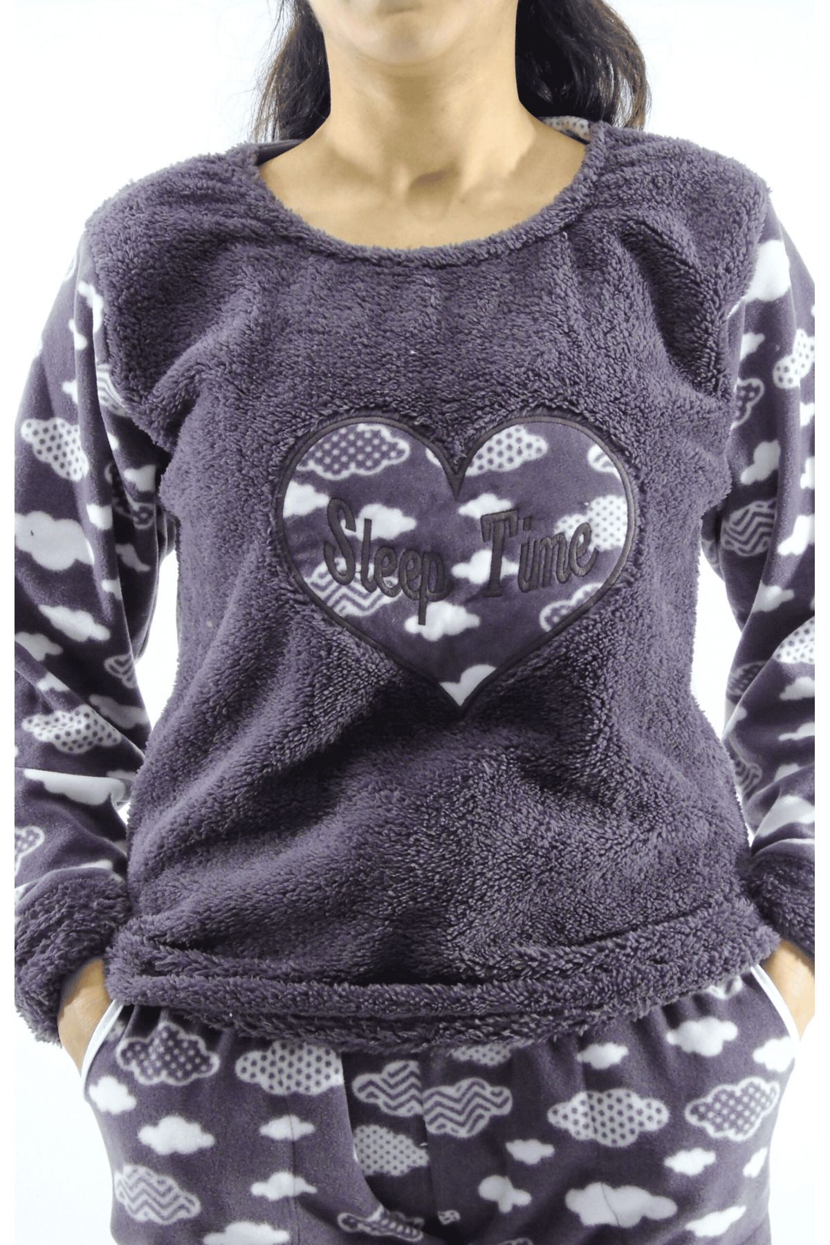 mefa-Crew Neck Fleece Pajama Set 5