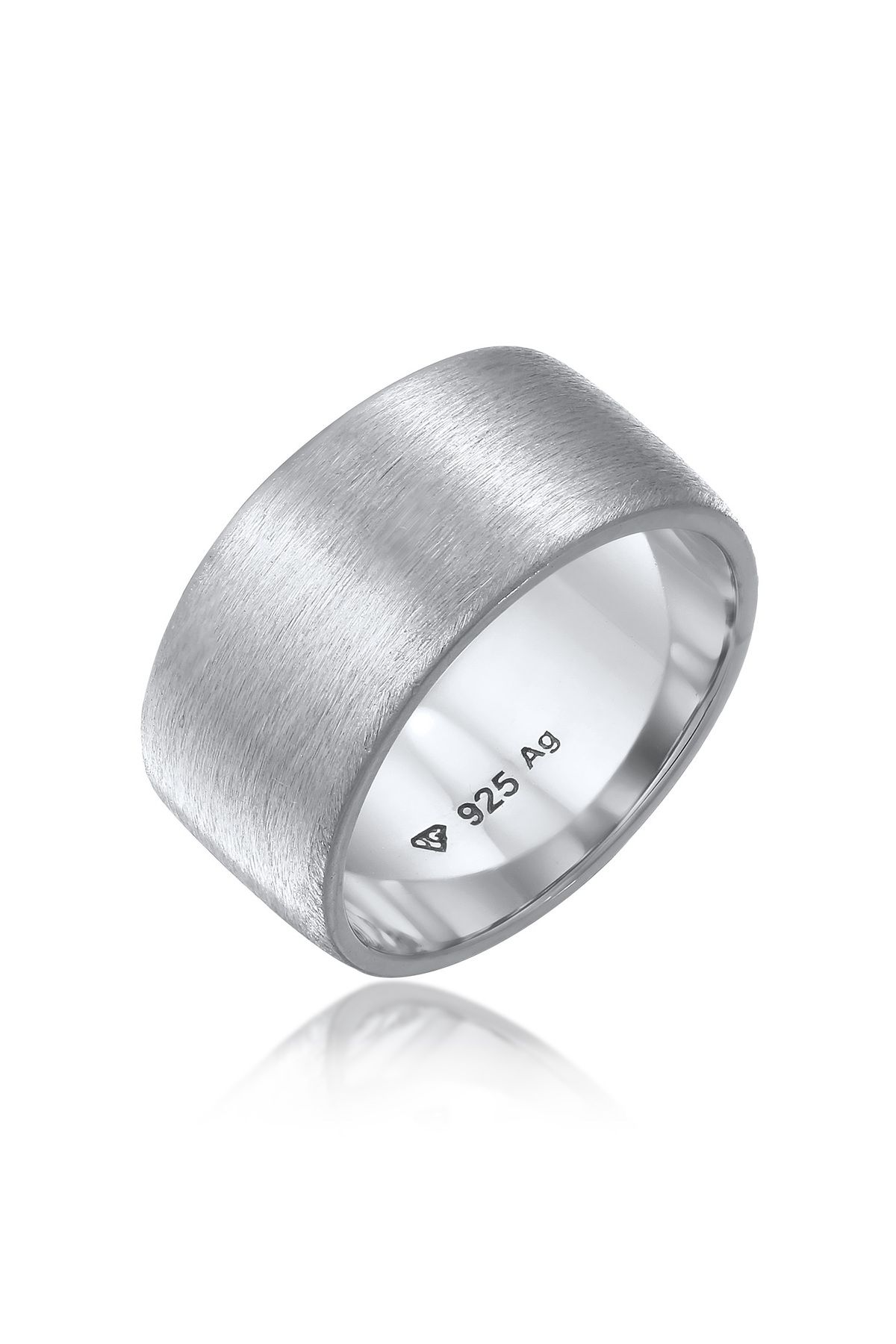 ELLI 925 Silber – Ringband, Breit Matt Gebürstet Basic für Damen - 54