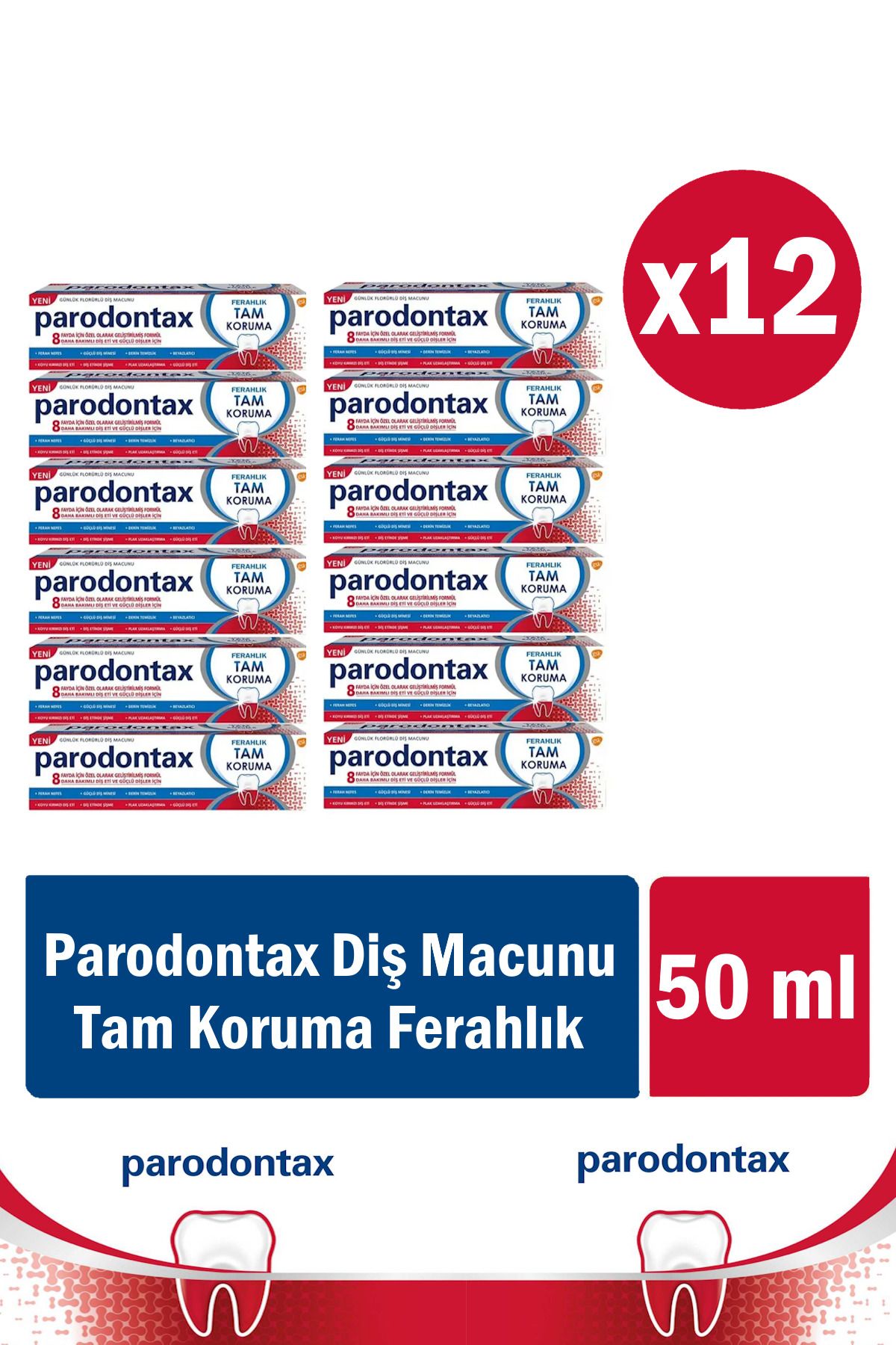 Parodontax Tam Koruma Ferahlık Diş Macunu 50 ml x 12 Adet