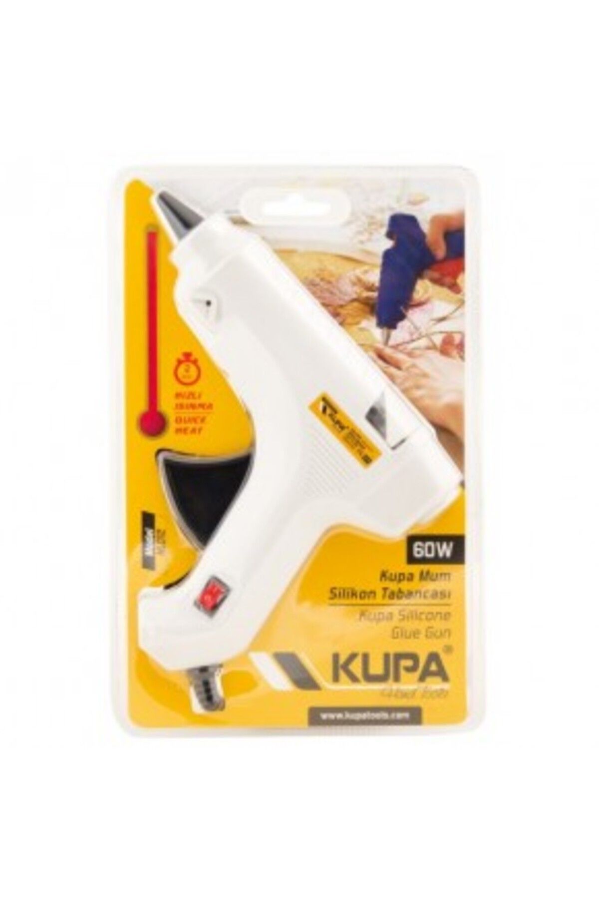 Kupatools Kupa 8211 Mum Silikon Tabancası Düğmeli 60 Watt Beyaz