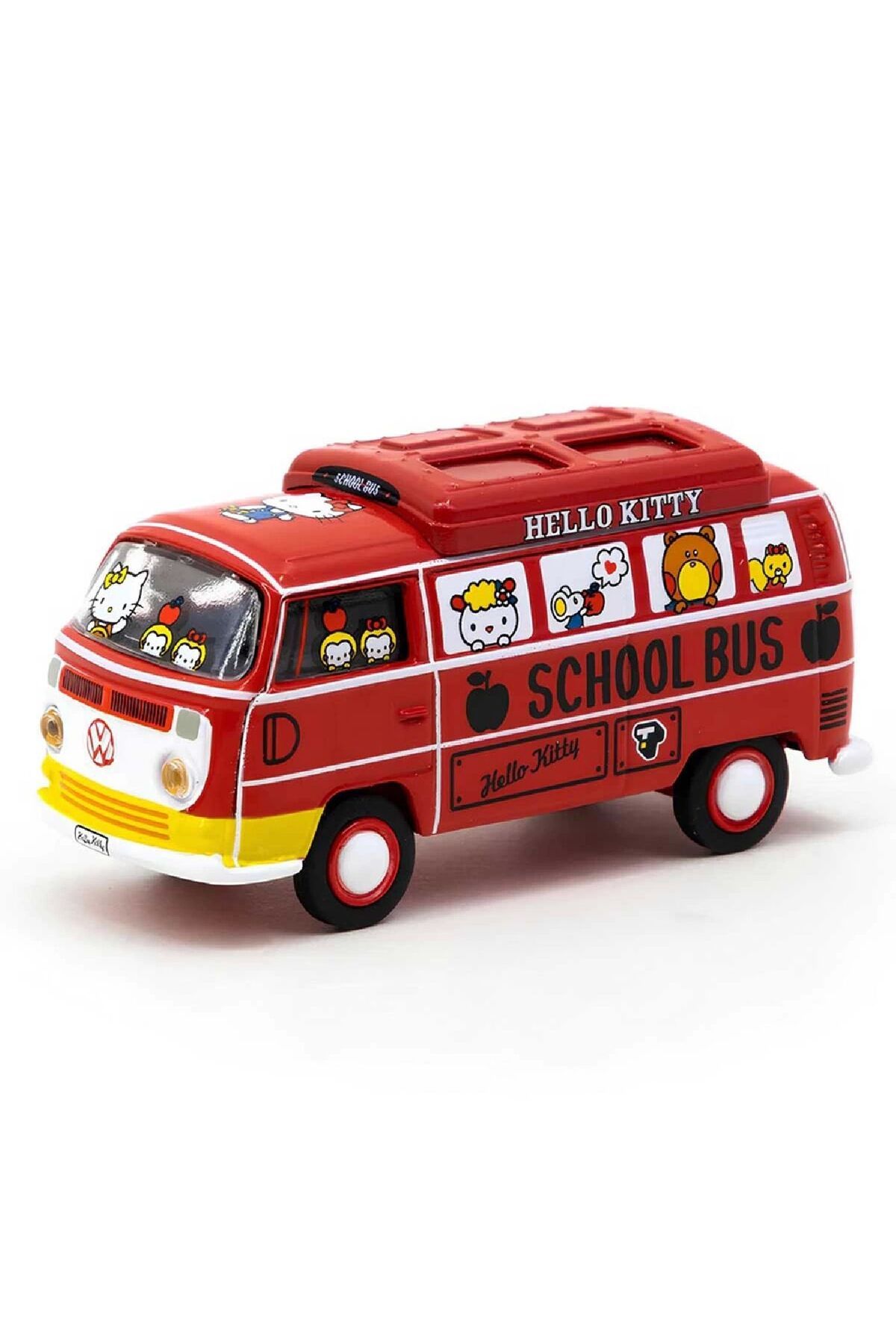 Oyuncakmatik 1:64 Diecast X Schuco Volkswagen Type 2 Hello Kitty Capsule School Tarmac Model Araba