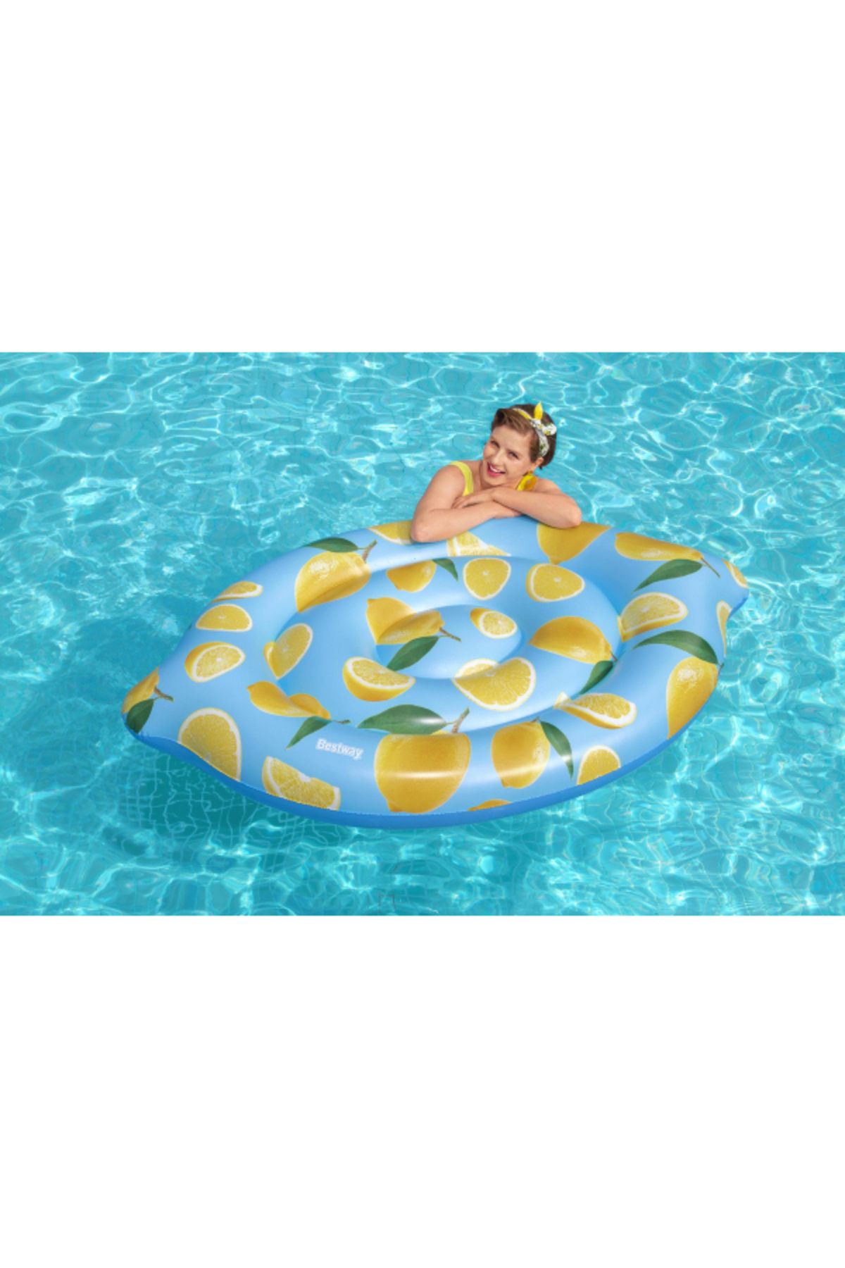 BESTWAY-عوامة حمام سباحة برائحة الليمون مقاس 69 × 48 بوصة/1.76 متر × 1.22 متر 26-43392 4