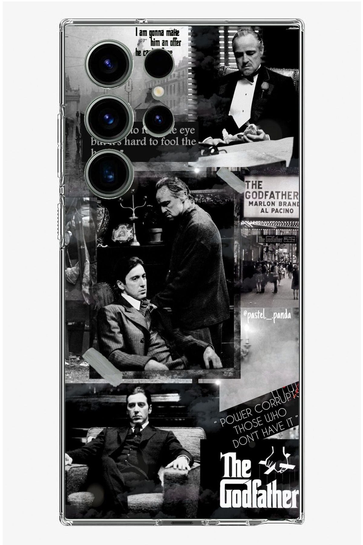 TechTree Samsung Galaxy S23 Ultra Uyumlu The GodFather Baba Film Tasarımlı Şeffaf Silikon Kılıf