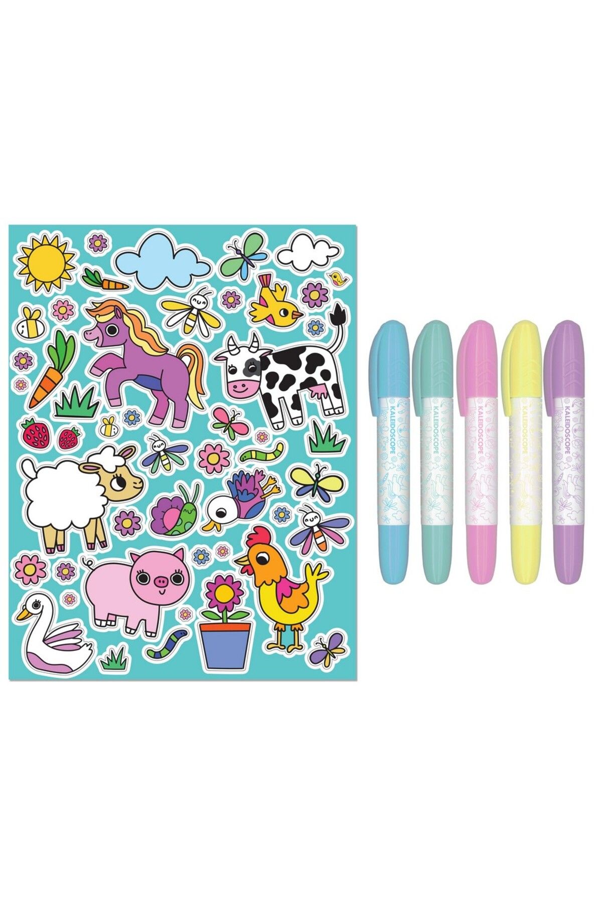 Hinkler-Jr Kaleidoscope Colouring Kit On the Farm 2