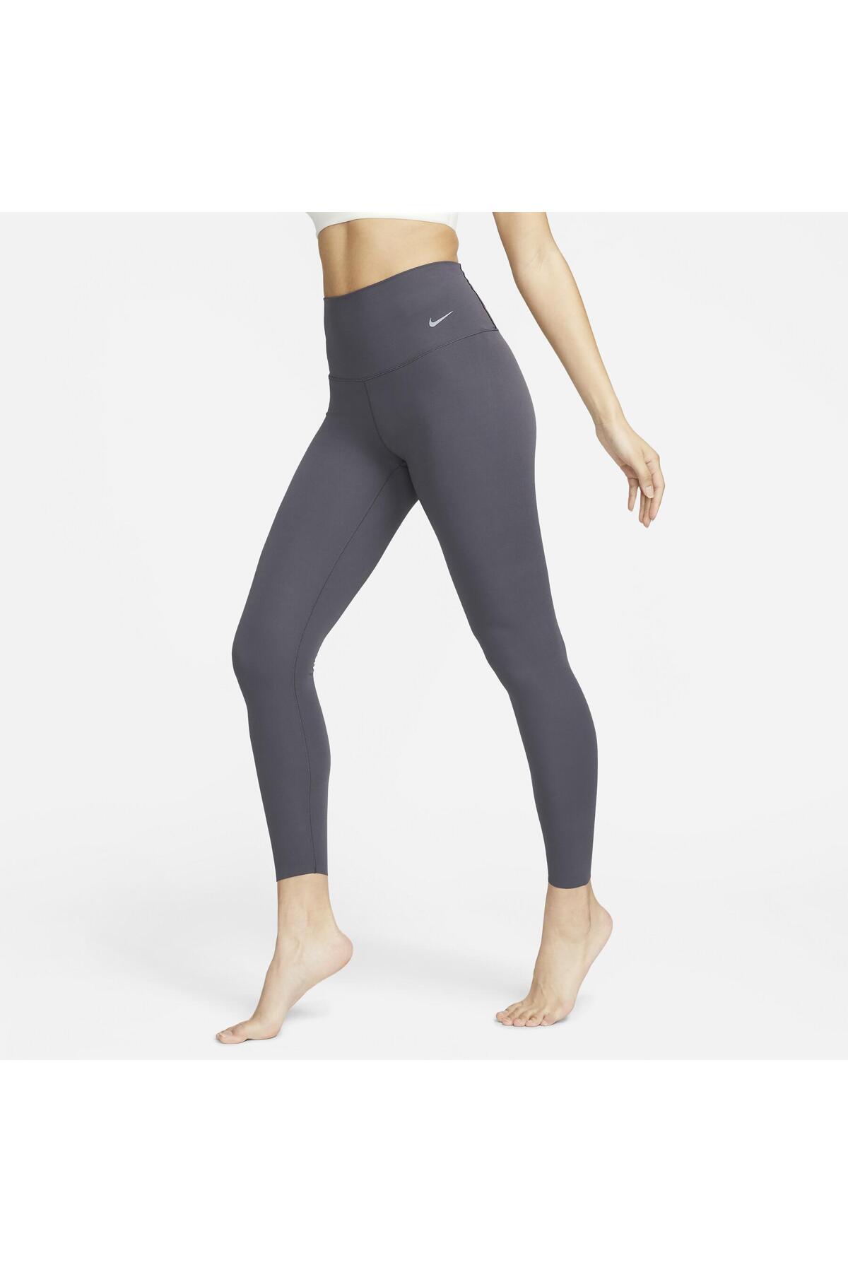 Nike Dri-Fit Zenvy Gentle-Support InfinaSoft High-Waisted 7/8 Training Gri Kadın Tayt