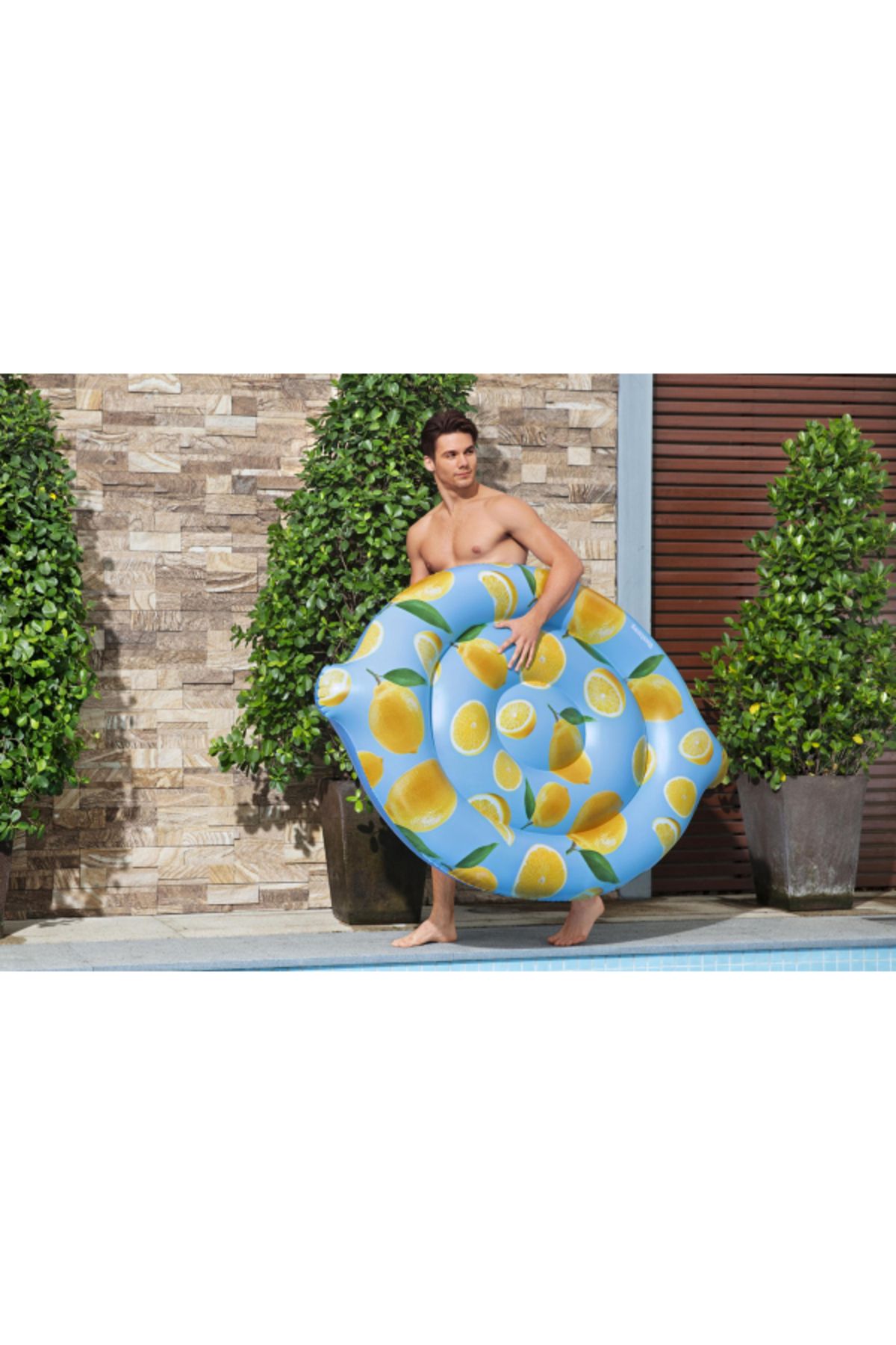 BESTWAY-عوامة حمام سباحة برائحة الليمون مقاس 69 × 48 بوصة/1.76 متر × 1.22 متر 26-43392 7