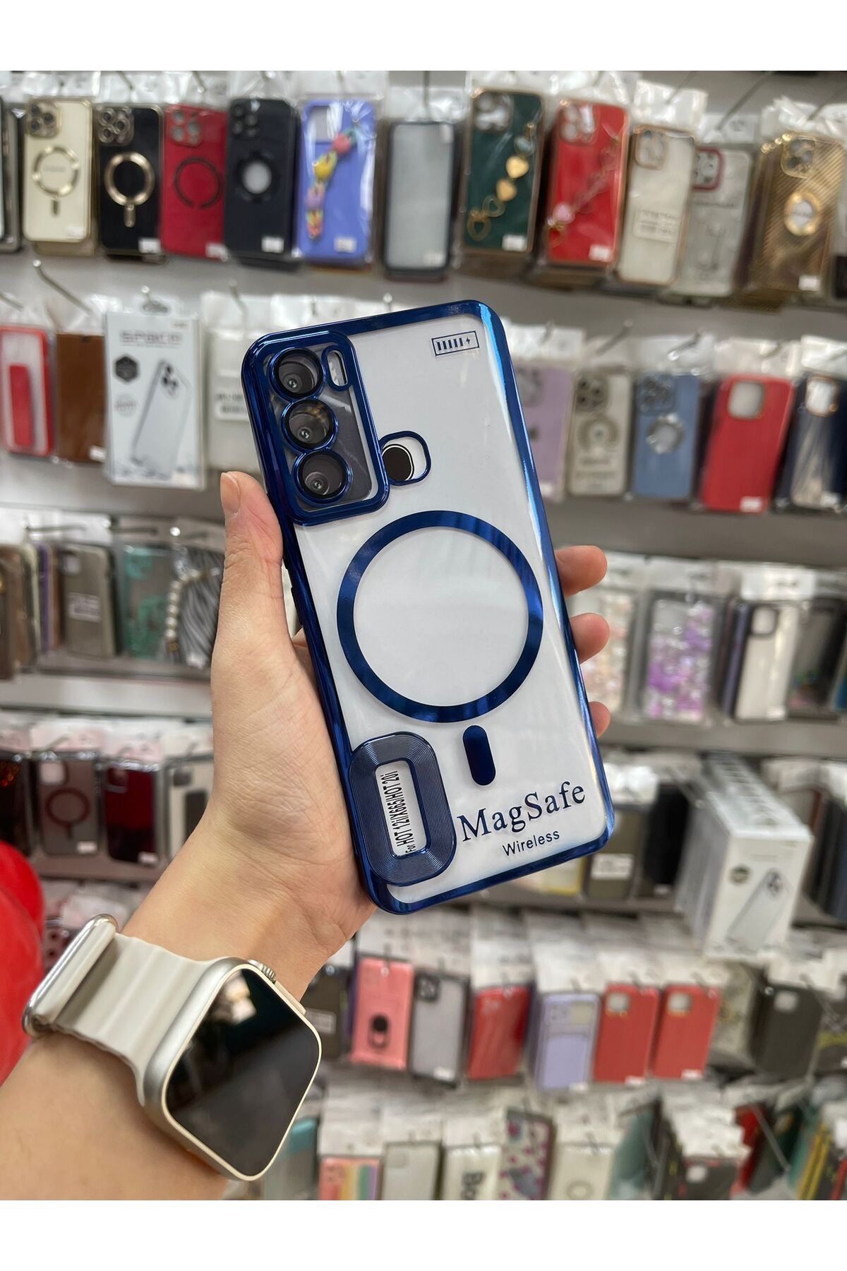 TECNOTREND İnfinix Hot 12İ Uyumlu Magsafe Şarj Özellikli Parlayan Saydam Kapak