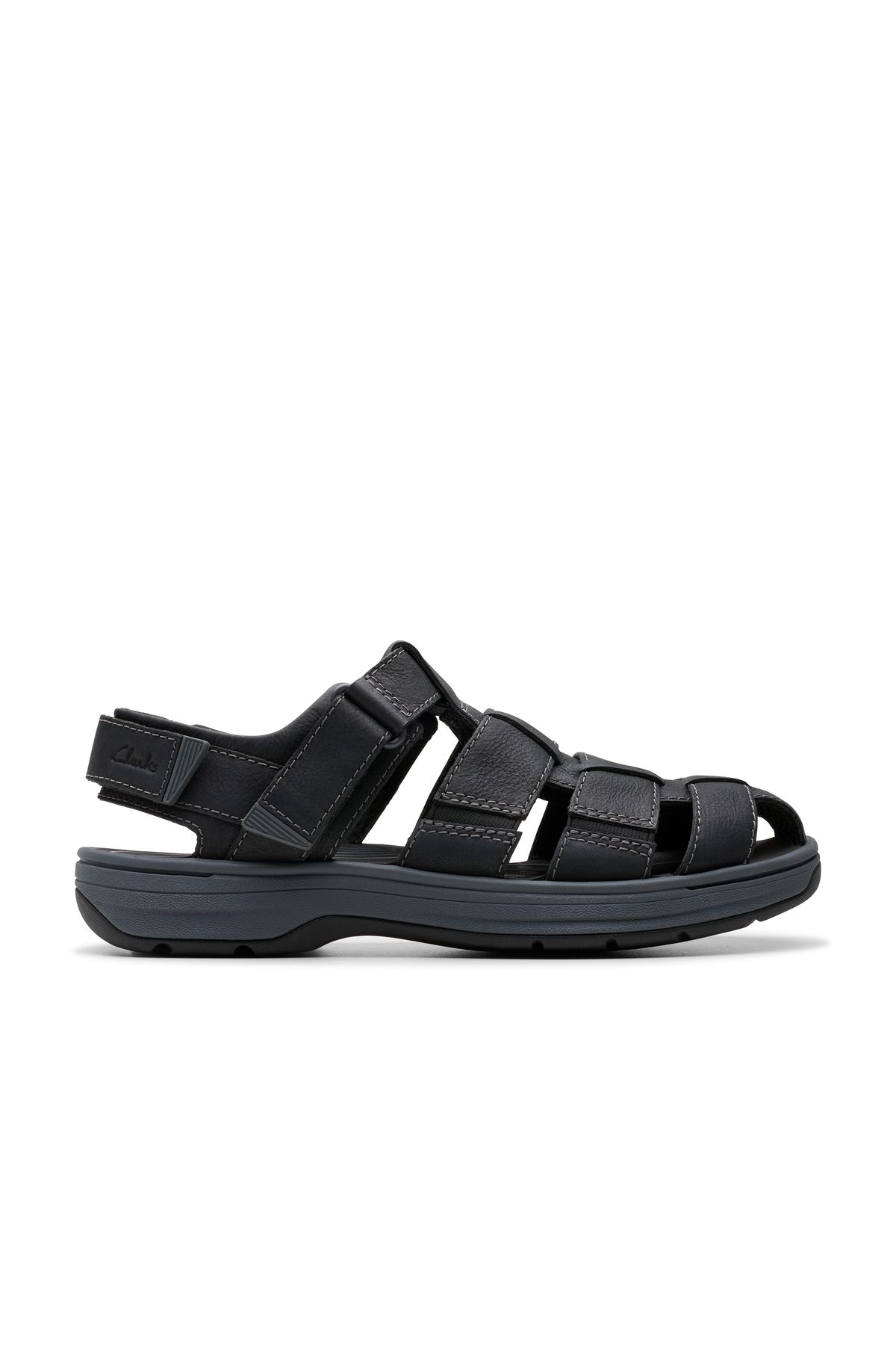 CLARKS-Black Genuine leather Sandals For Mens 1