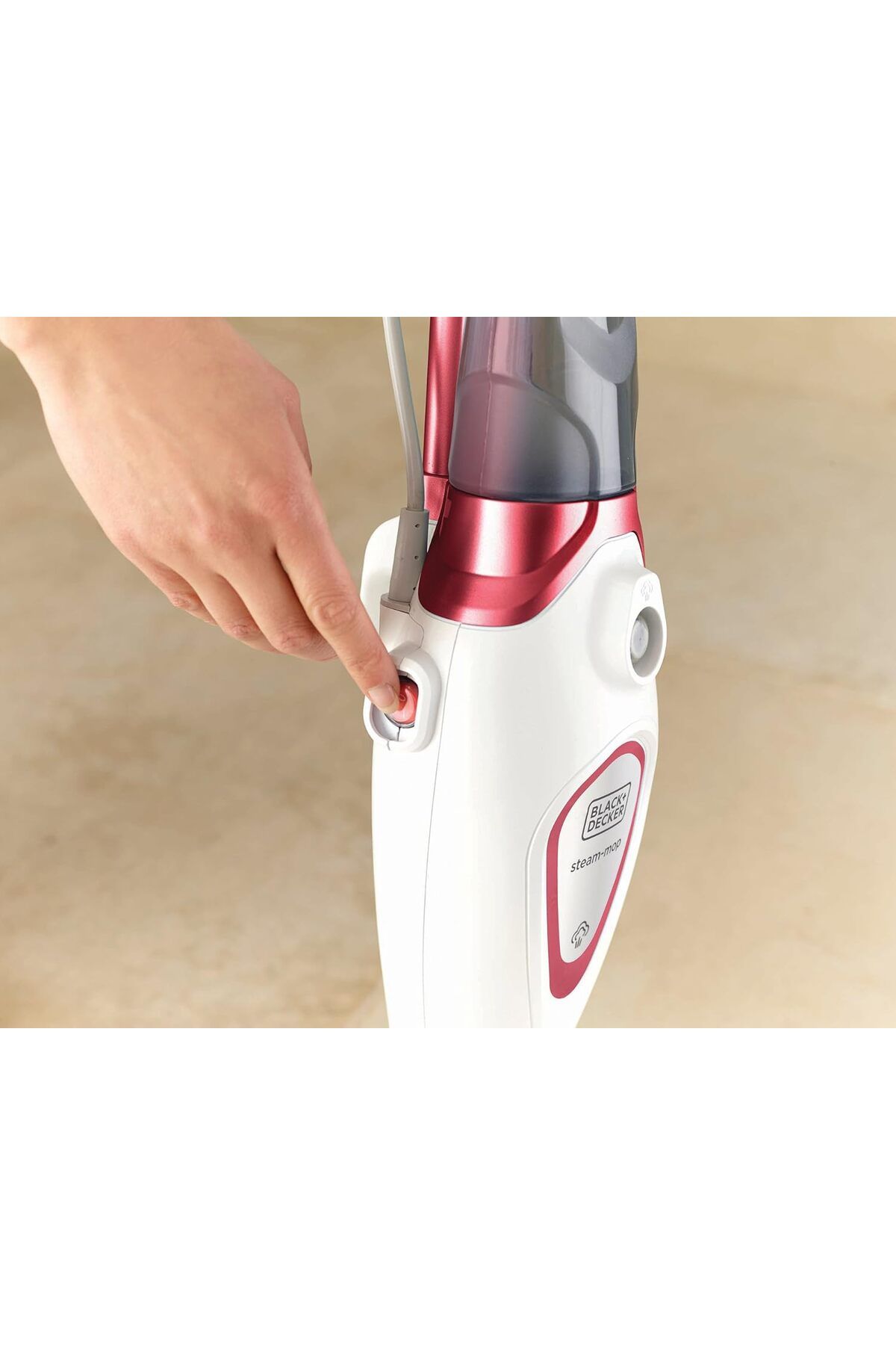 Black&Decker-ممسحة بخارية من بلاك اند ديكر مع 3 ملحقات، 1600 واط، أبيض/أحمر - Bds1616R-Qs، ضمان لمدة عامين 6