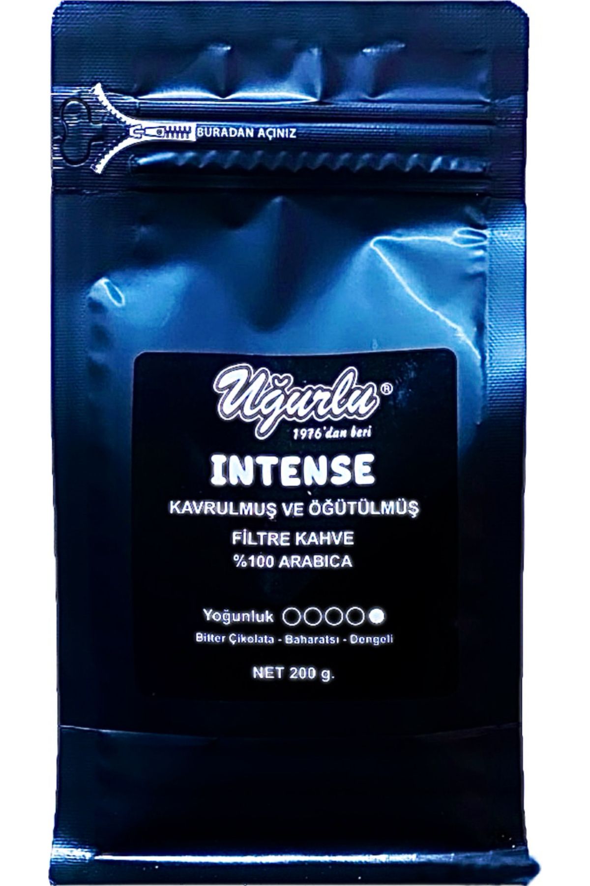 Uğurlu Kuruyemiş Uğurlu Kuruyemiş Kavrulmuş ve Öğütülmüş Filtre Kahve Intense %100 Arabica 200 gr