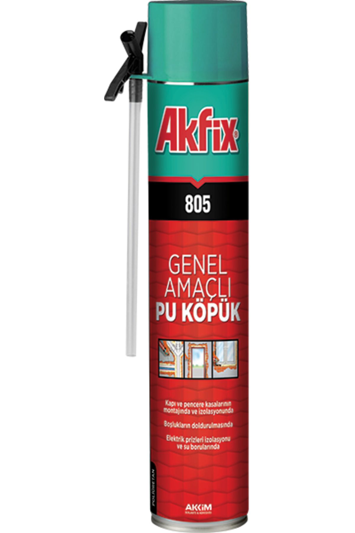 Akfix AKFİX 805 GENEL AMAÇLI POLİÜRETAN KAPI MONTAJ KÖPÜĞÜ 750 ml / 850 gr