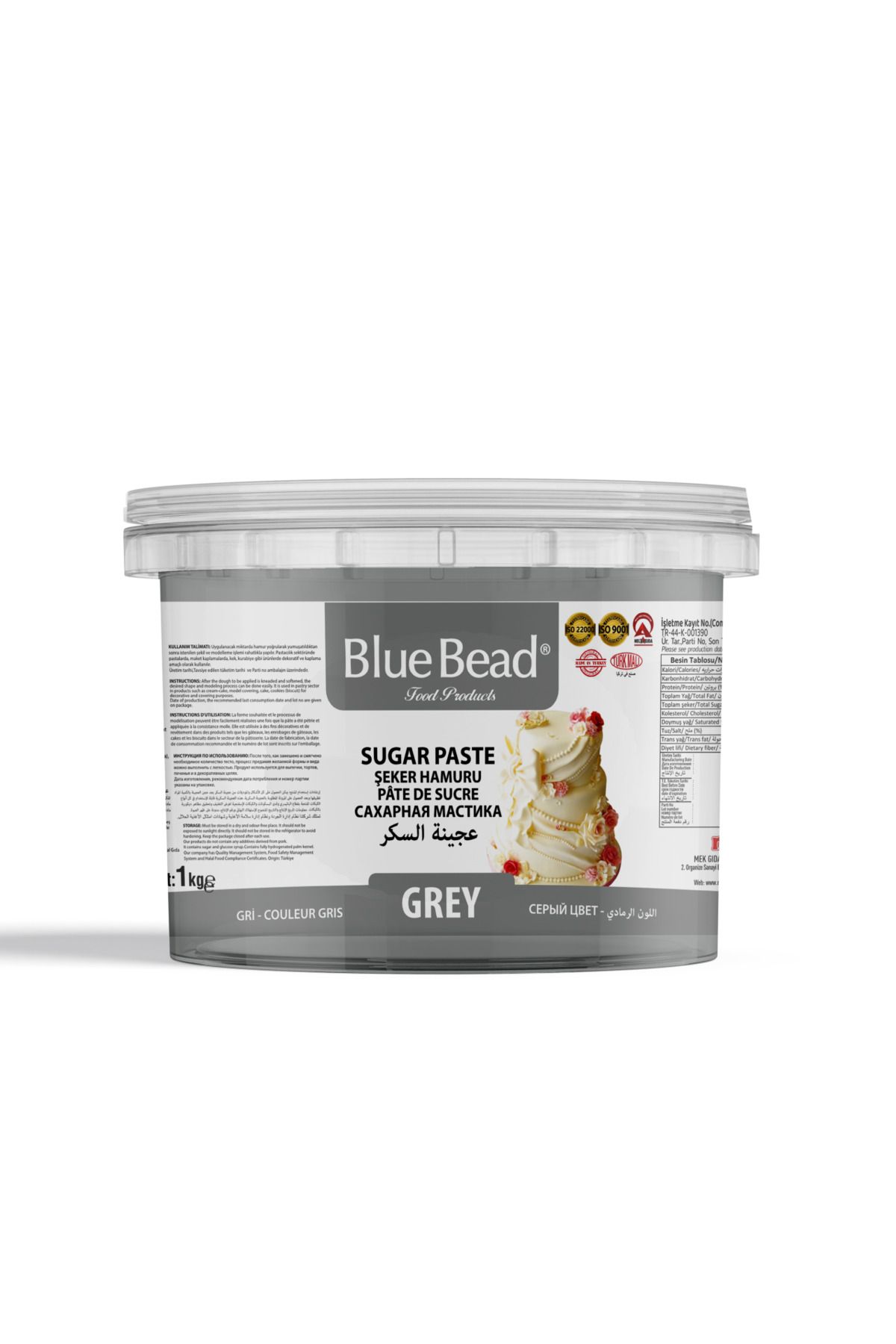 Blue Bead Gri Şeker Hamuru 1 kg