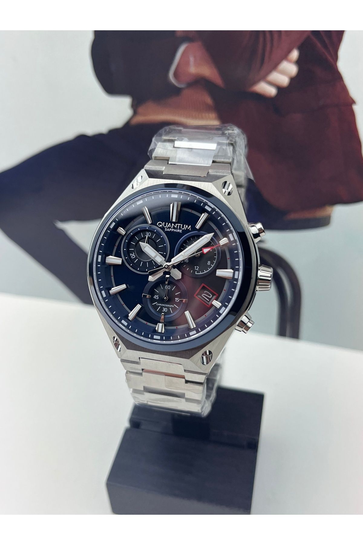 Quantum-Dark Blue Sports Men's Wristwatch 10 Atm Waterproof 3