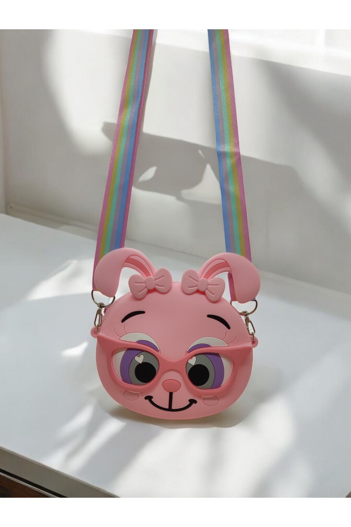 Mia Giyim-Cute Glasses Rabbit Silicone Strap Bag,Wallet 3