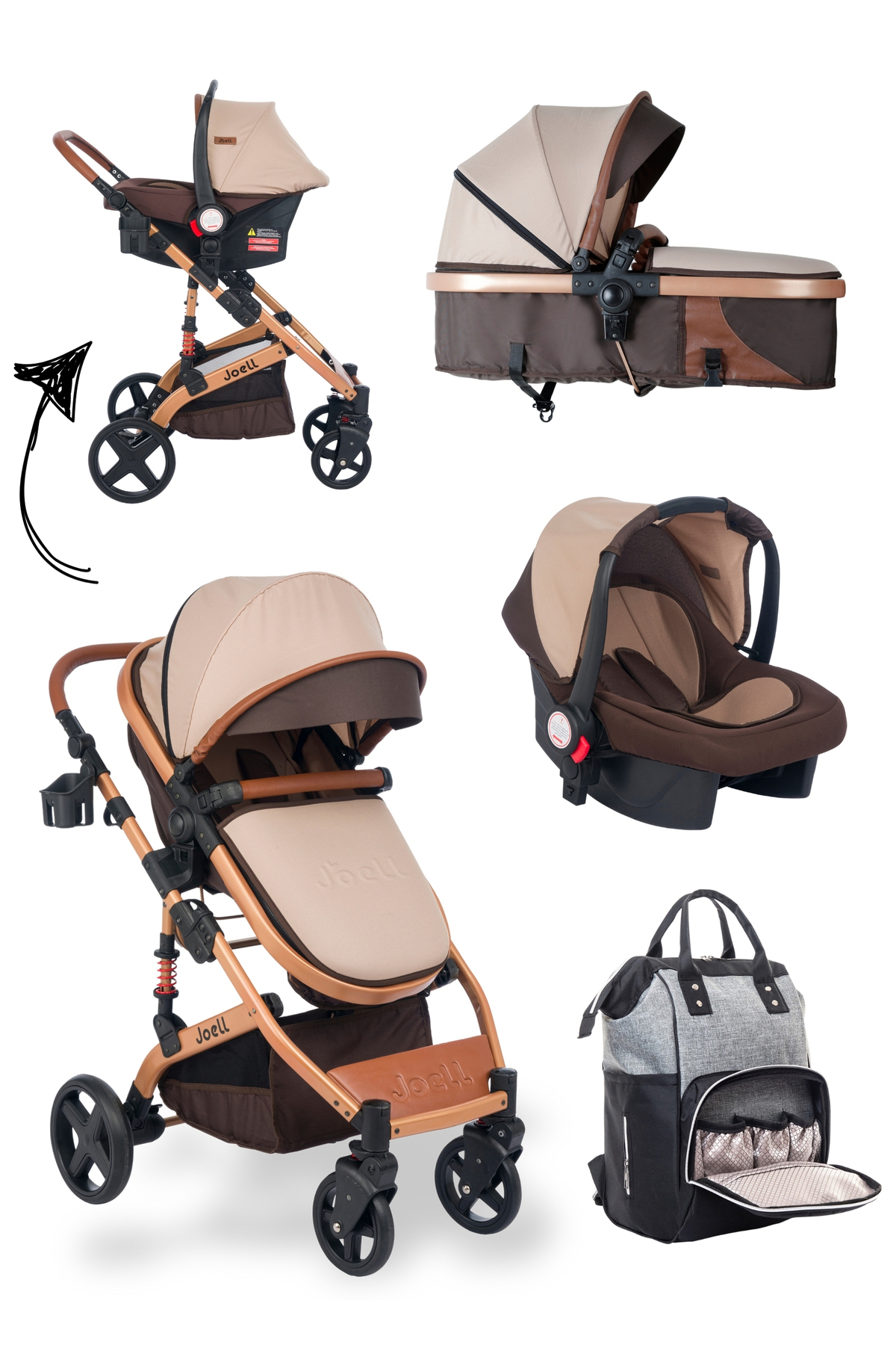 BABYL VIPパス&タオルセットWORLD TOUR 2016 US Joell 4'lü Set Joell Truva Travel Sistem Bebek Arabası / Puset